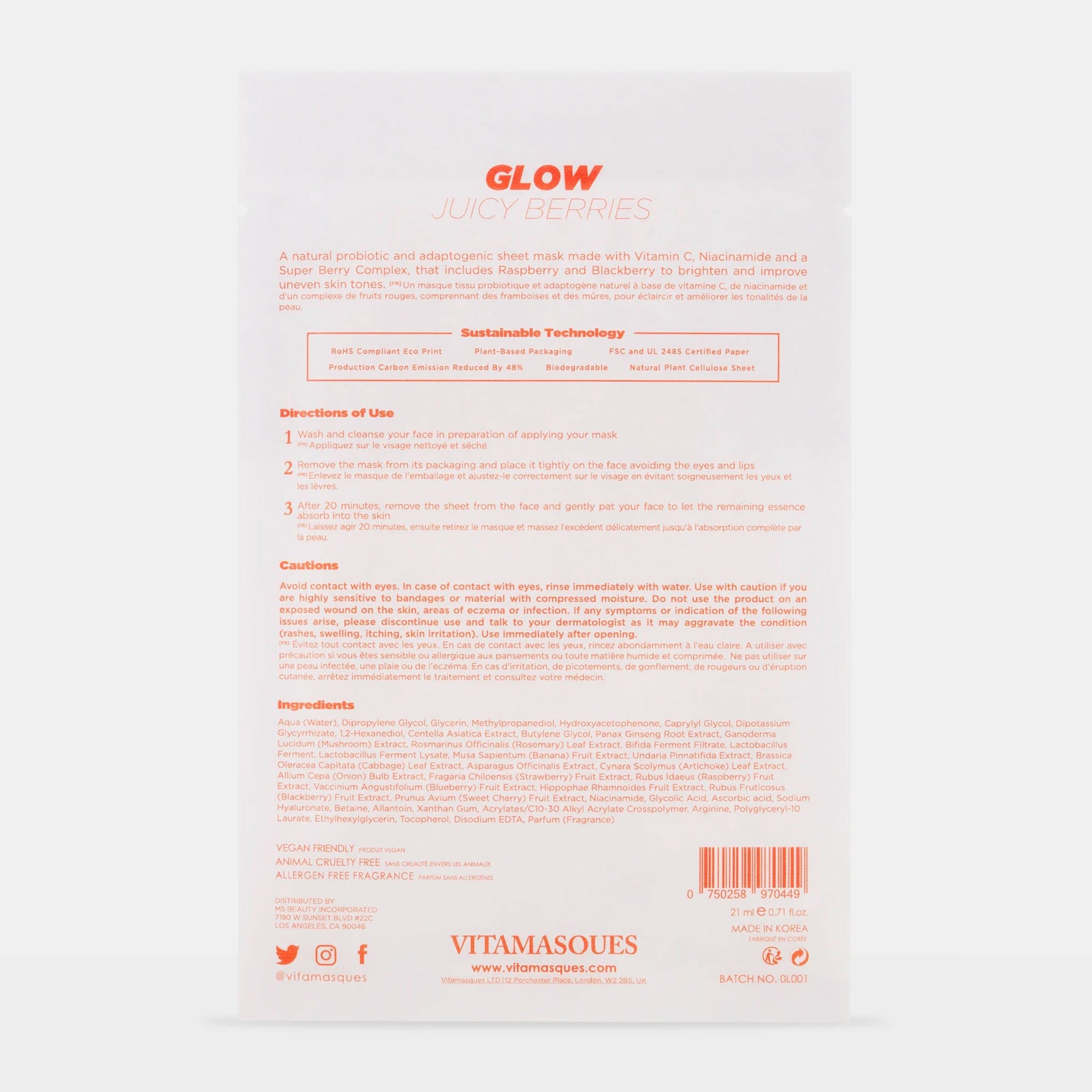 Glow Juicy Berries Biodegradable Face Sheet Mask