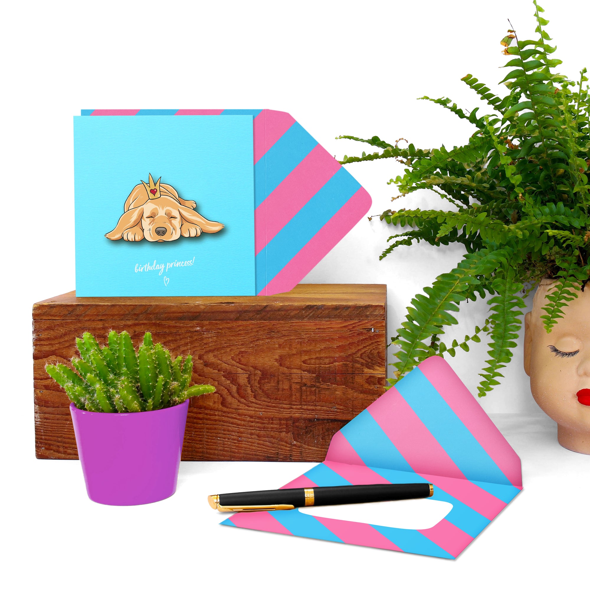 Birthday Cockapoo Princess, Handmade Greeting Card