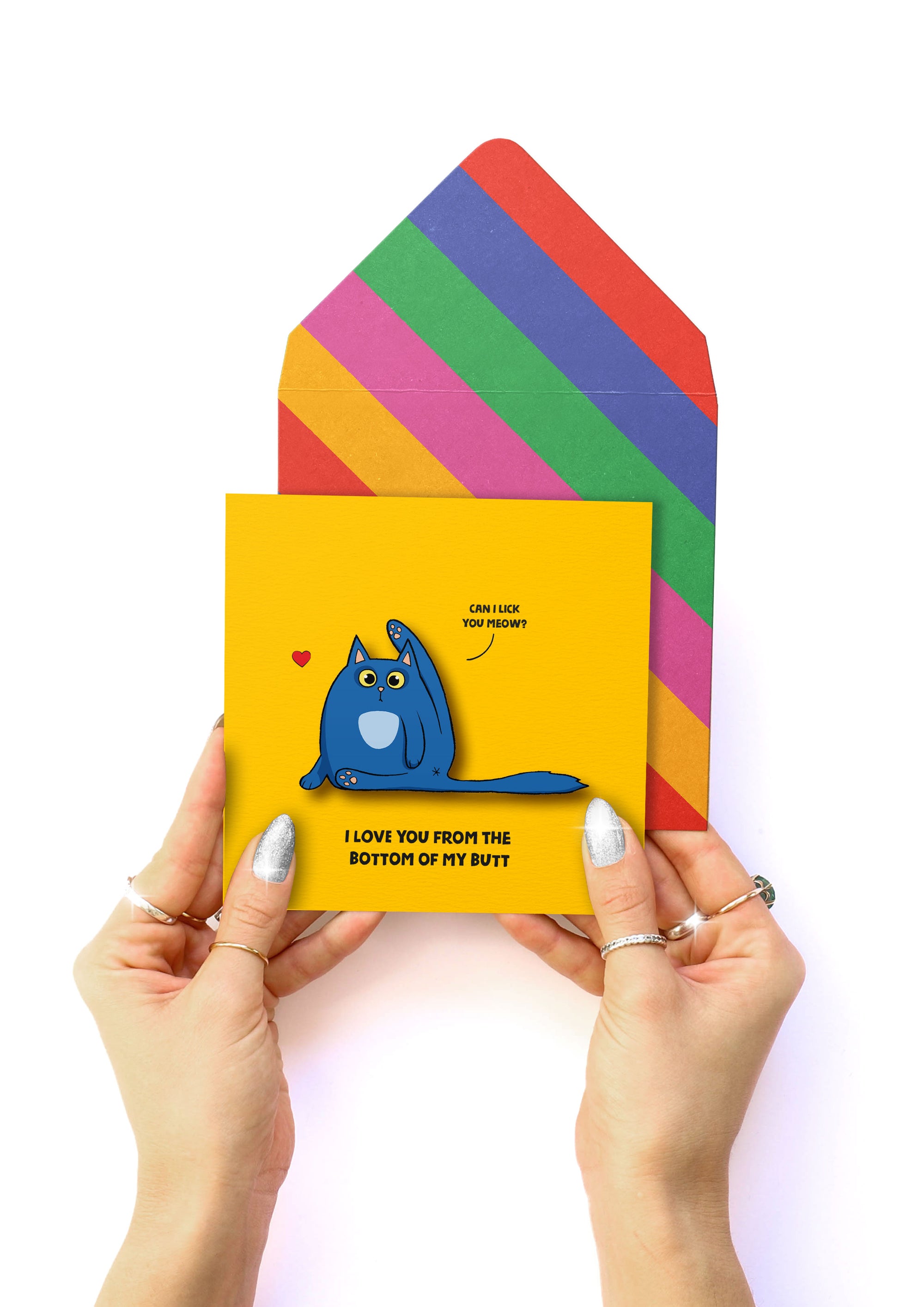 I Love You From The Cat, Funny Greeting Card