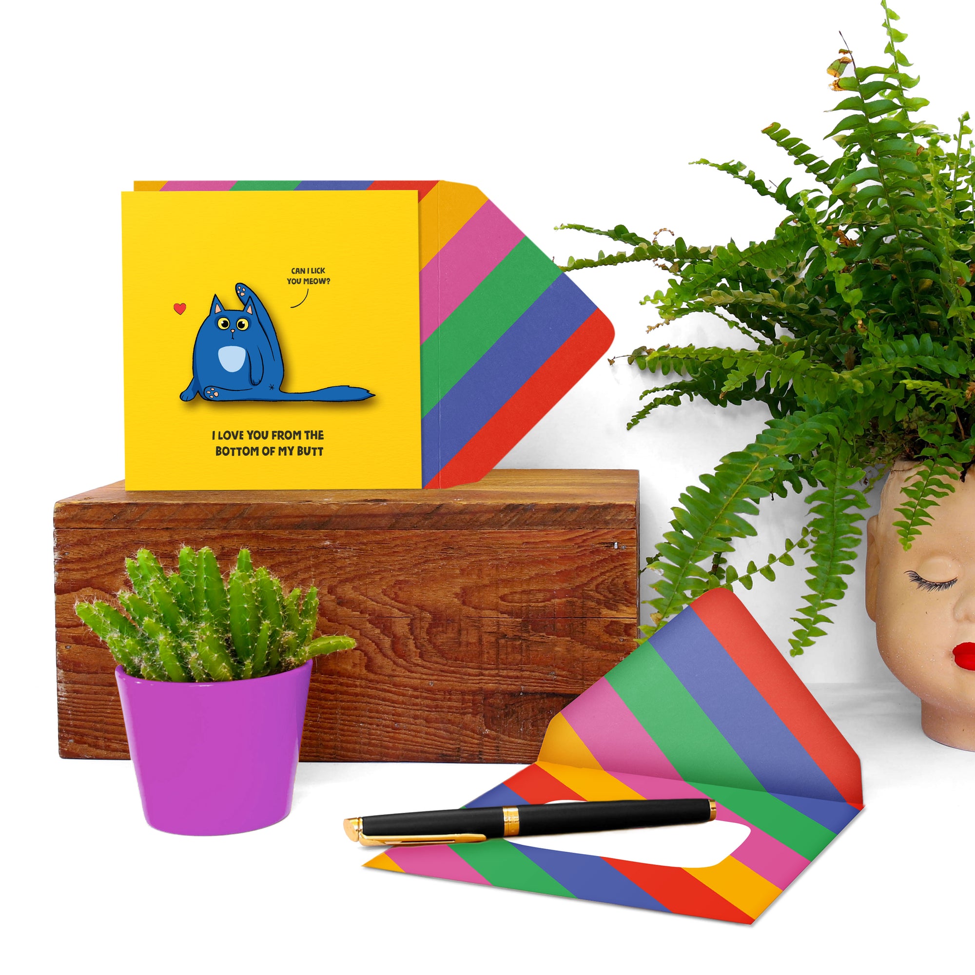 I Love You From The Cat, Funny Greeting Card