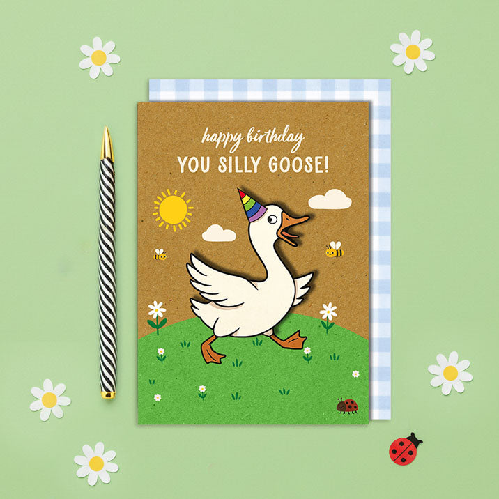 Handmade Silly Goose Birthday Card