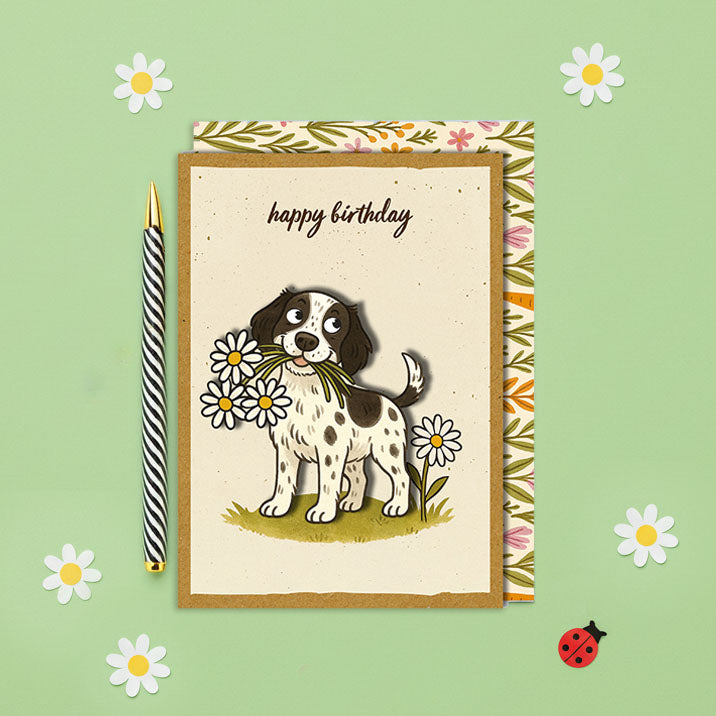 Handmade Spaniel Birthday Card