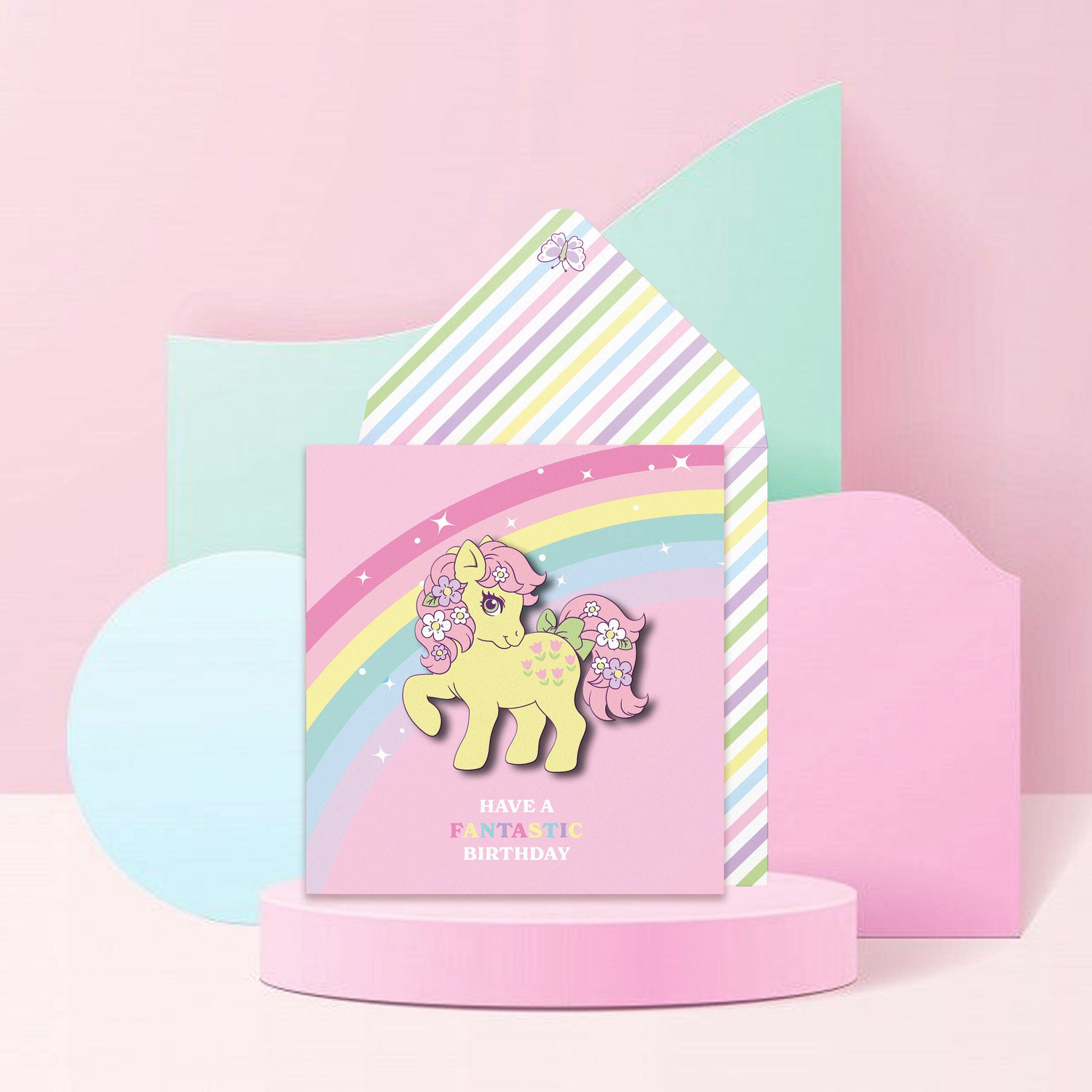 Happy Birthday, Posey Retro Greeting Card