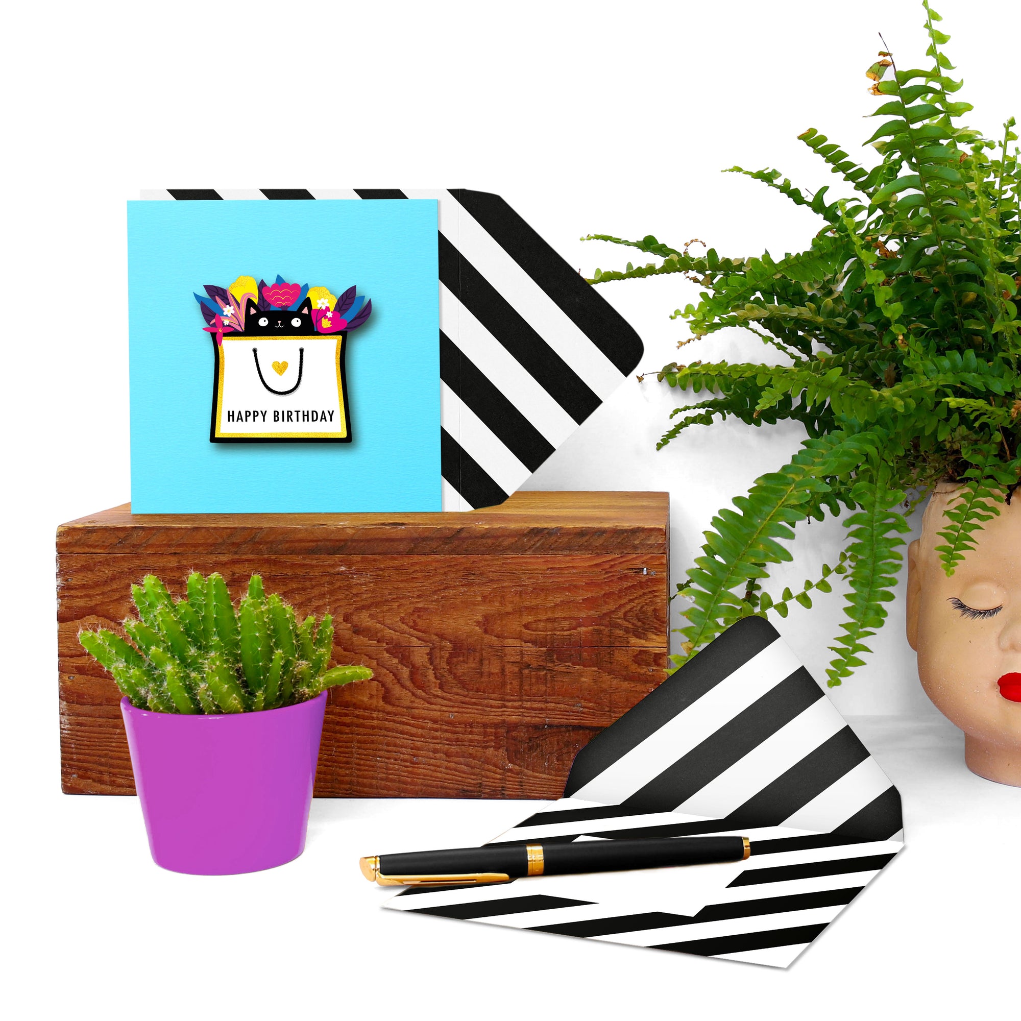 Happy Birthday' Cat in Bag