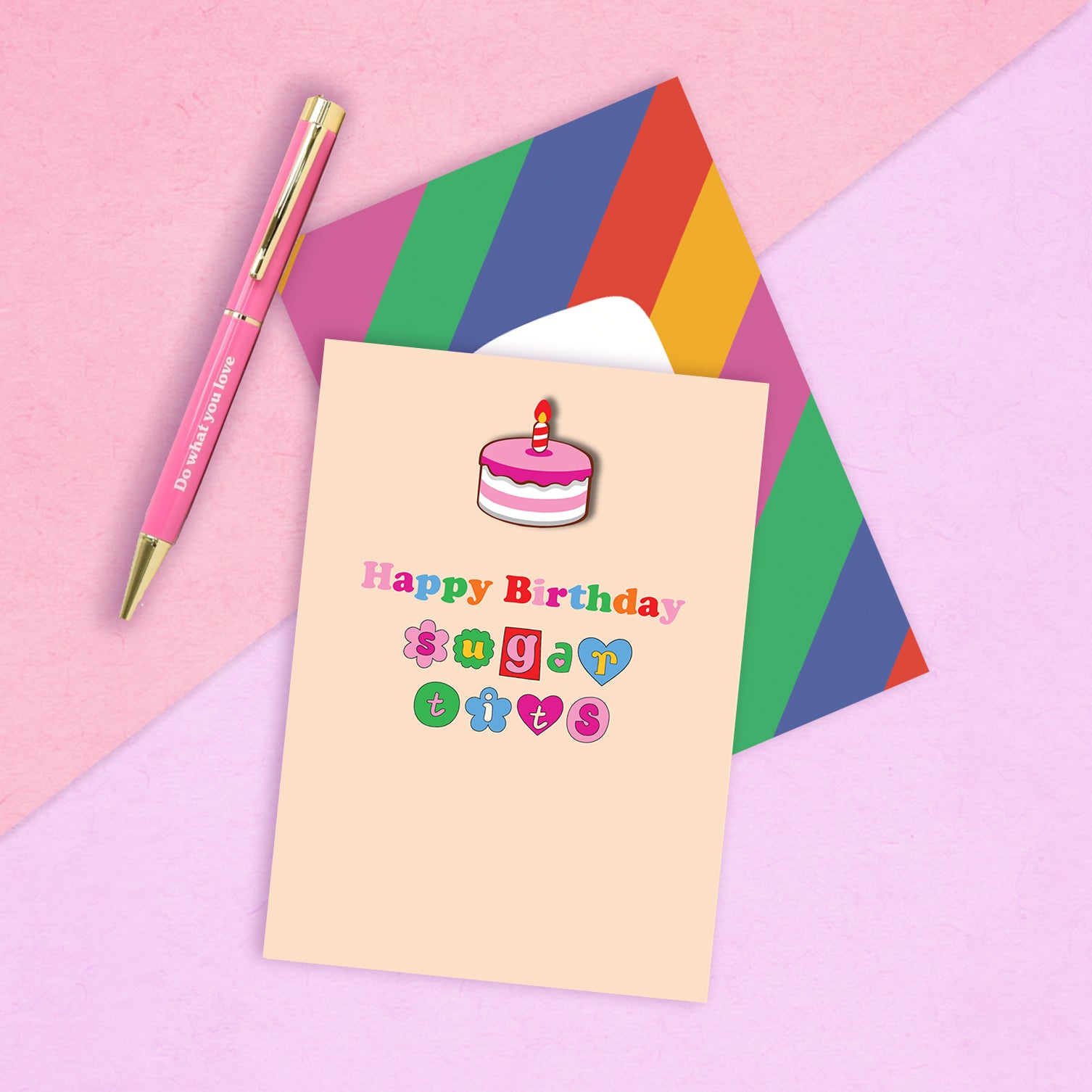 Happy Birthday Sugar Tits Greeting Card