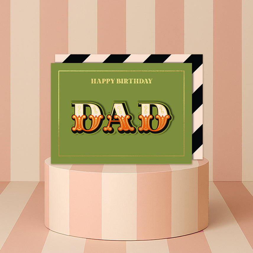 Happy Birthday Dad Retro Greeting Card