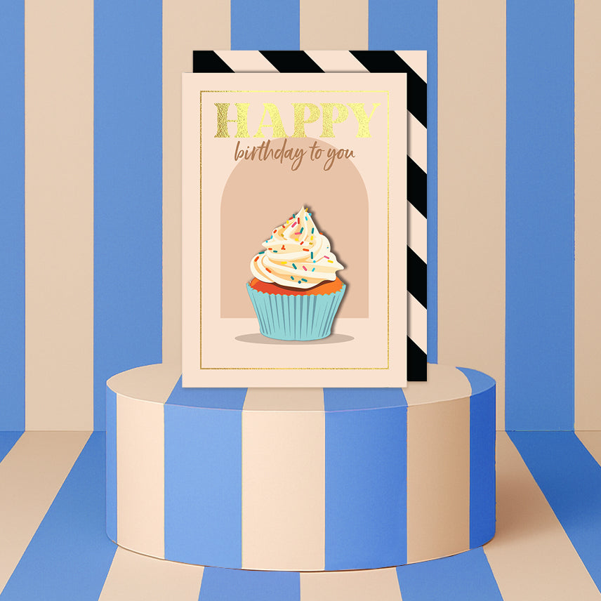 Happy Birthday Cupcake Greeting Card