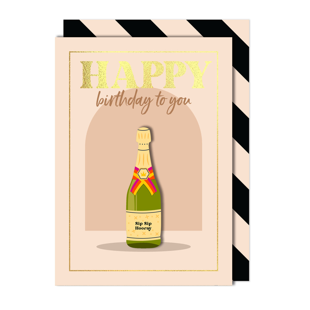 Happy Birthday Champers Greeting Card