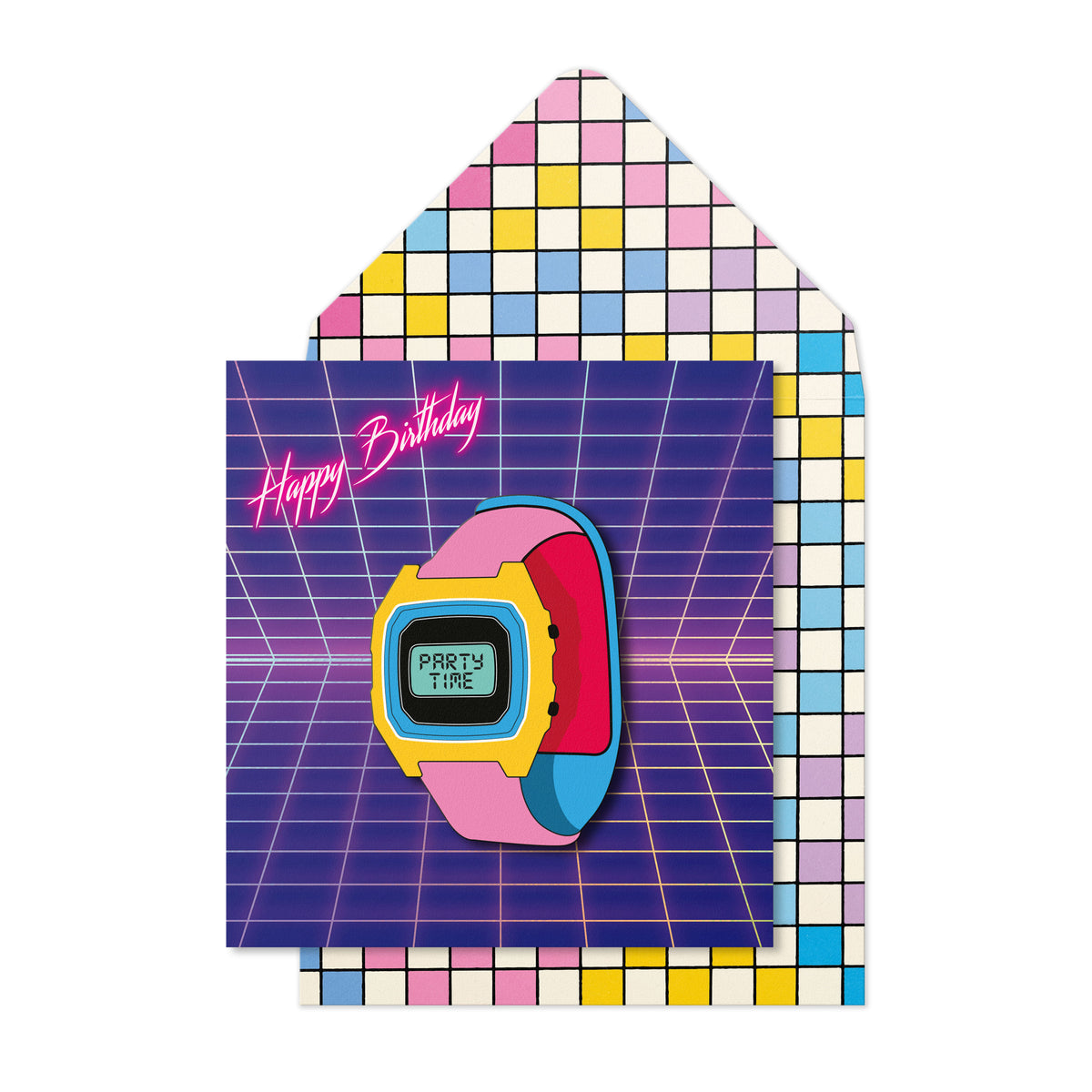 Birthday Party Time 80's Inspired Greeting Card