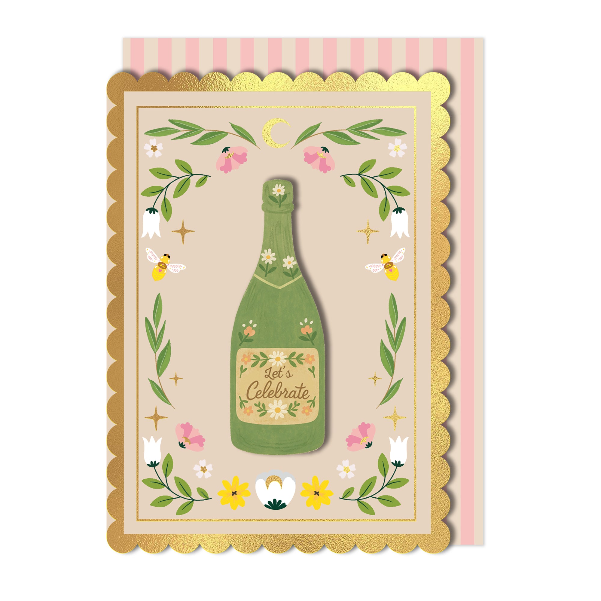 Handmade Prosecco Foiled Birthday Card
