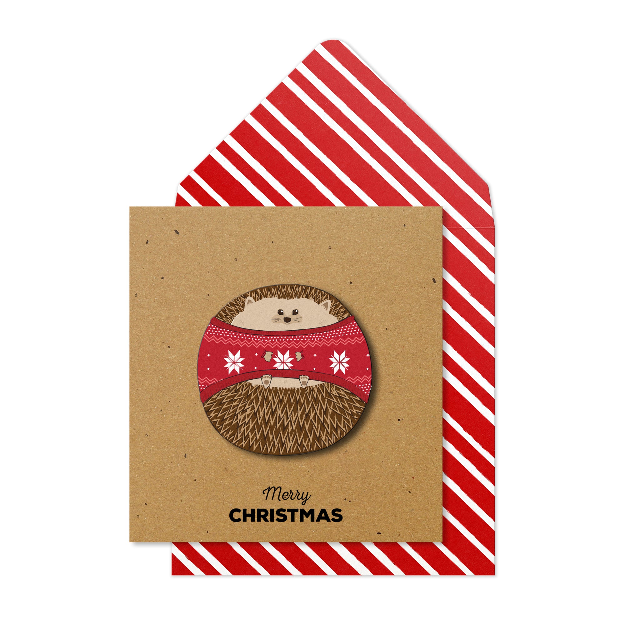 Christmas Hedgehog, Handmade Greeting Card