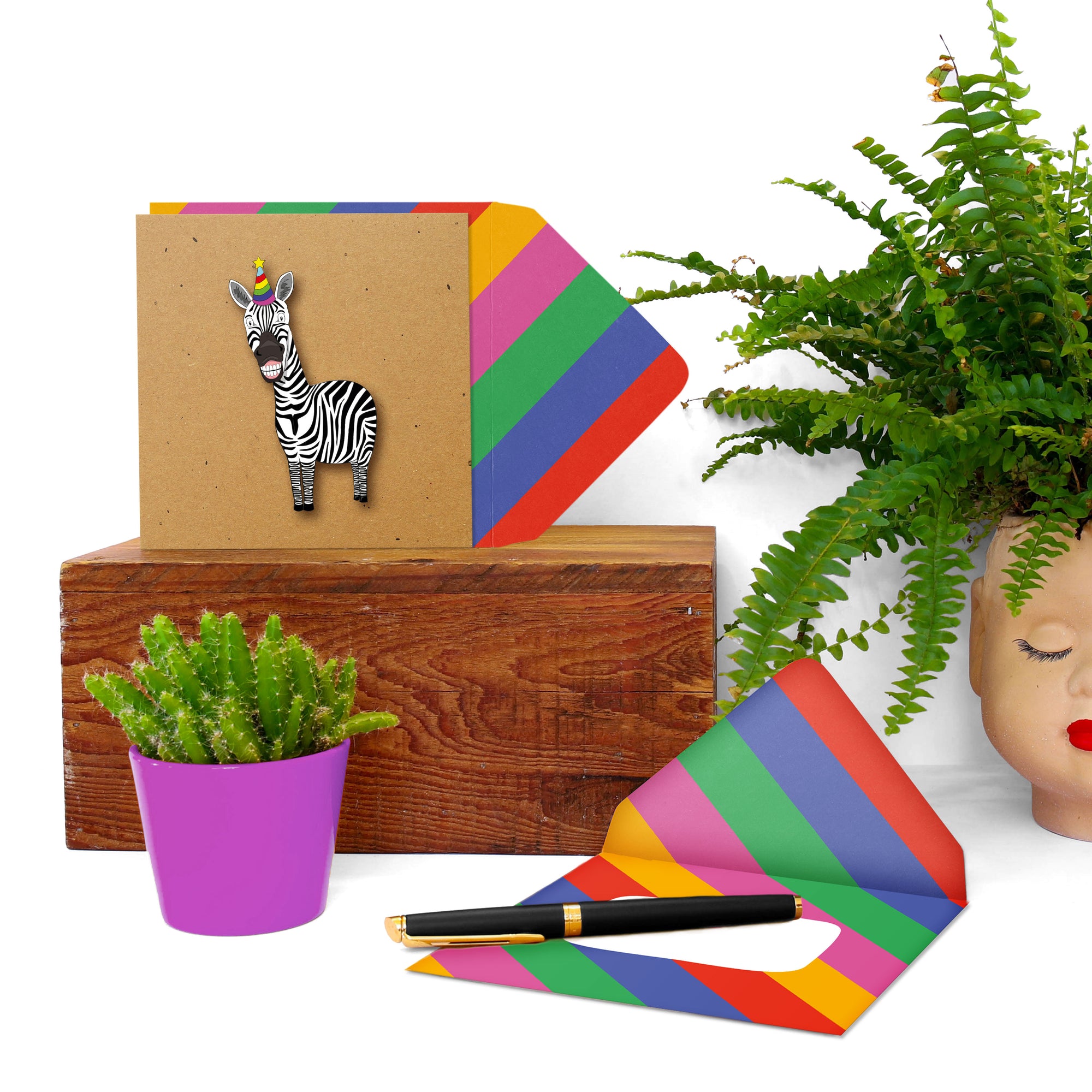 Birthday Zebra Greeting Card