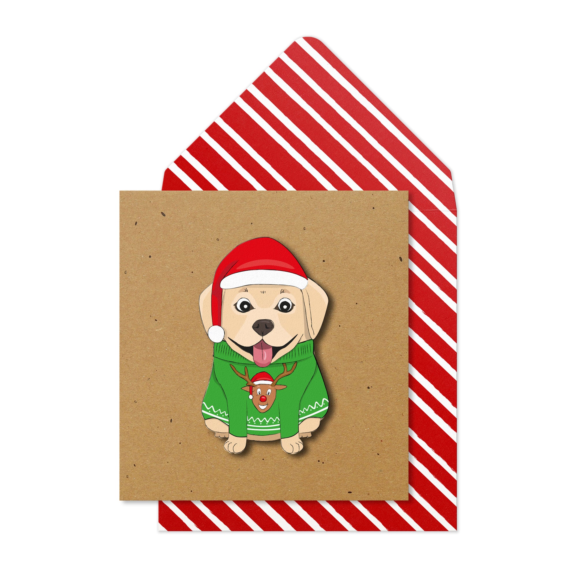 Christmas Labrador Handmade Greeting Card