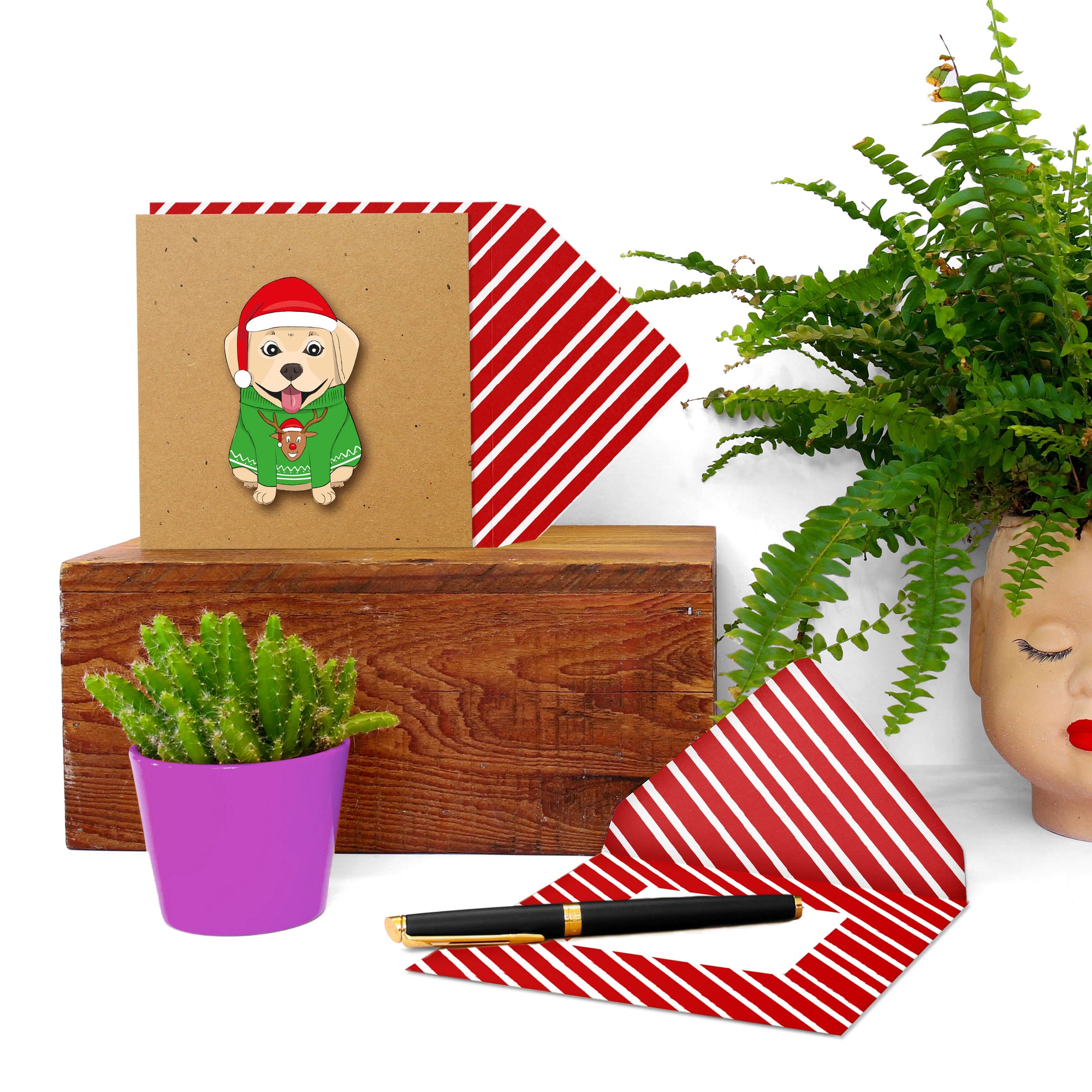 Christmas Labrador Handmade Greeting Card