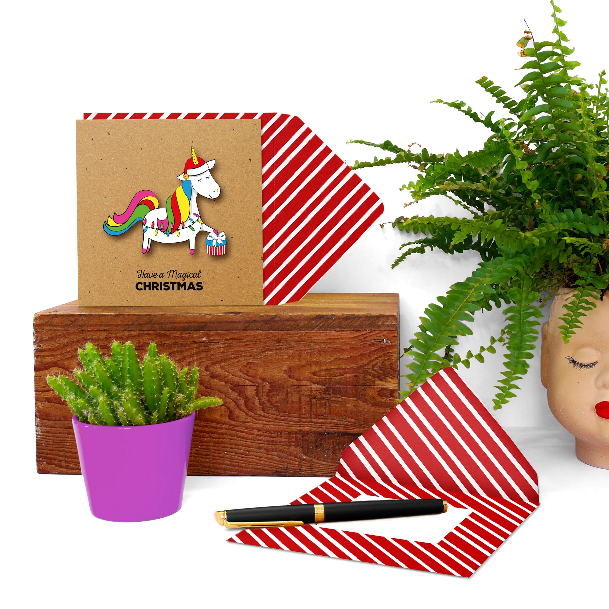 Have a Magical Christmas Unicorn Handmade Greeting Card