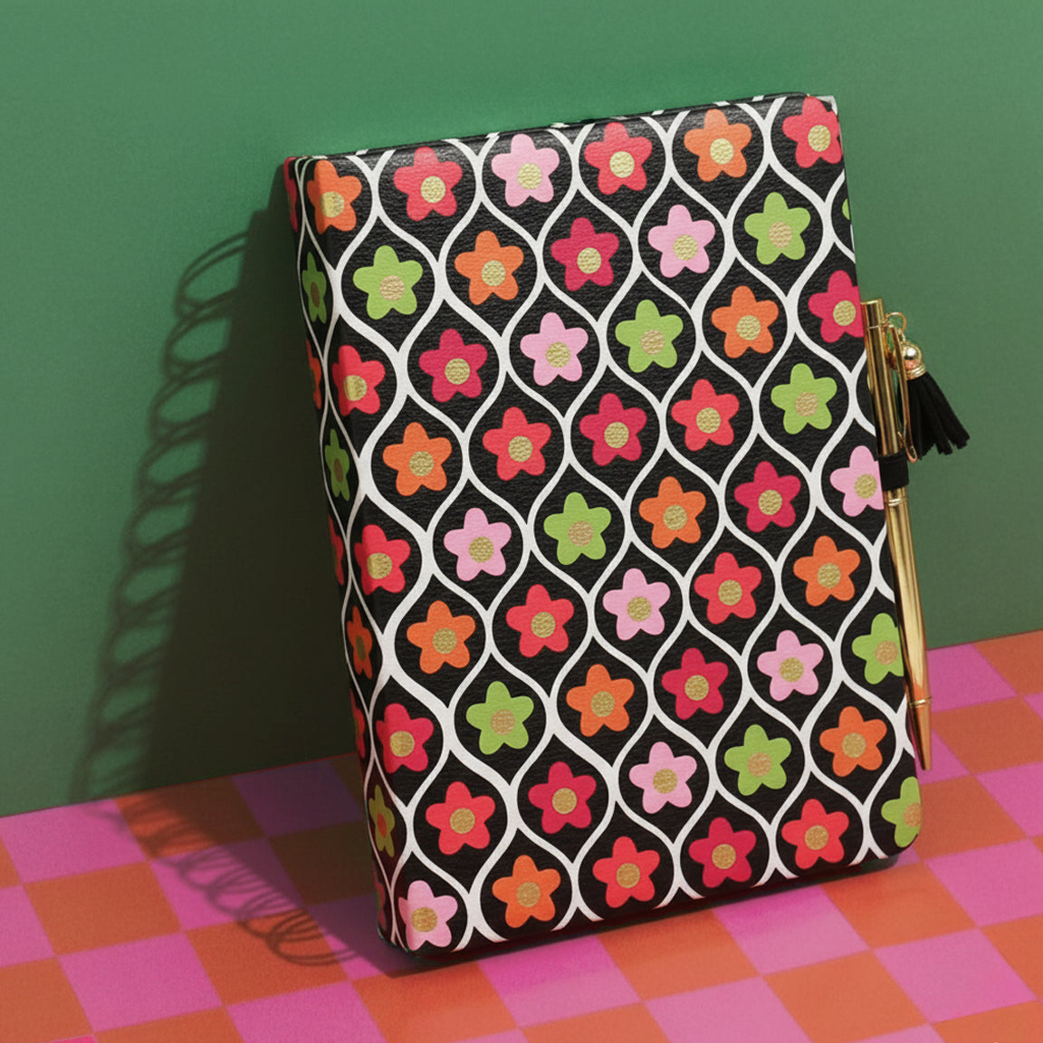 Retro Floral Notebook & Pen