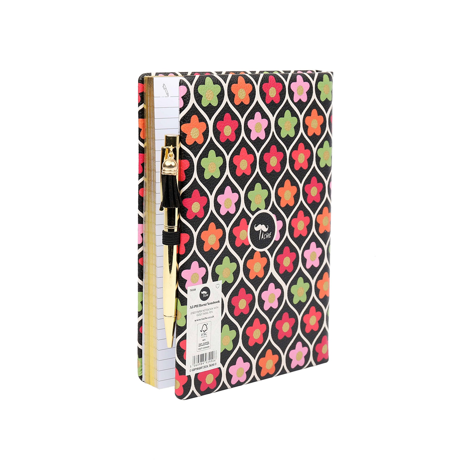 Retro Floral Notebook & Pen