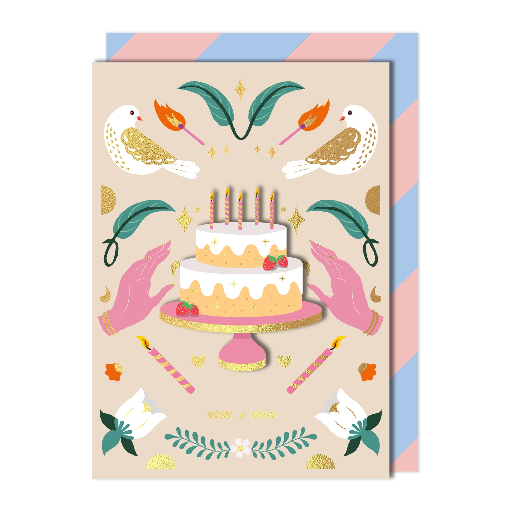 Love & Wishes - Bundle of 5 Handmade Greeting Cards