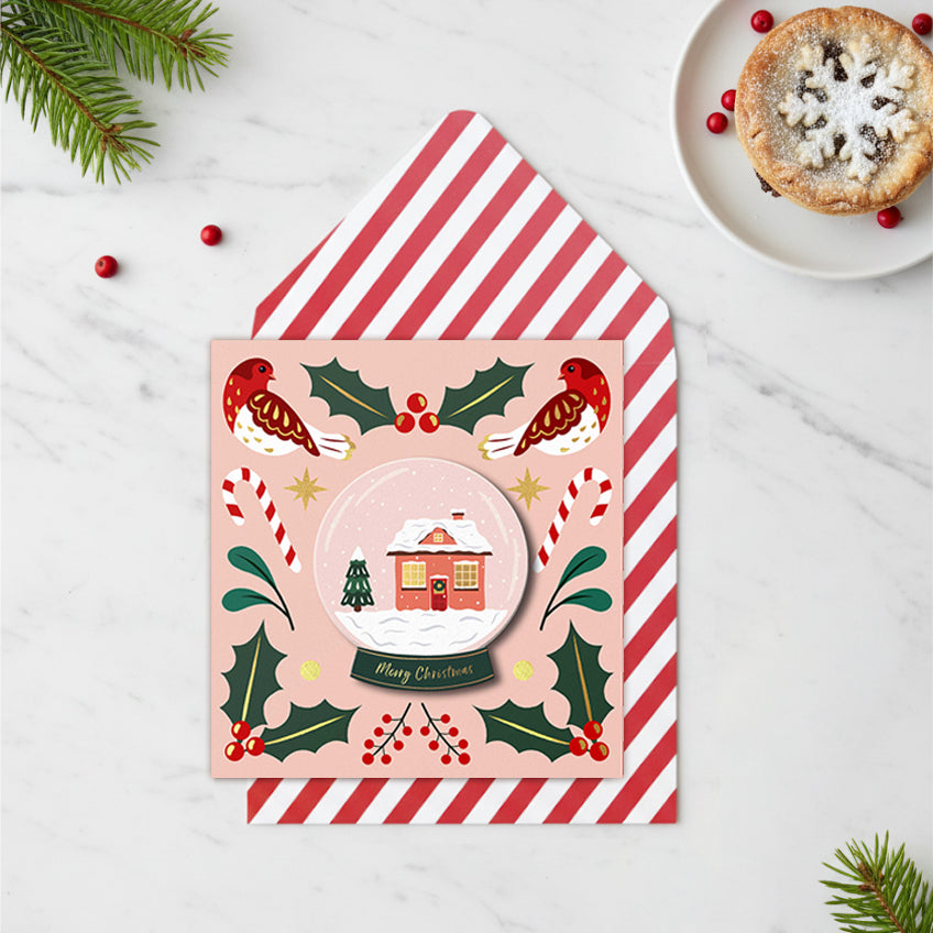 Christmas Snow Globe Handmade Greeting Card
