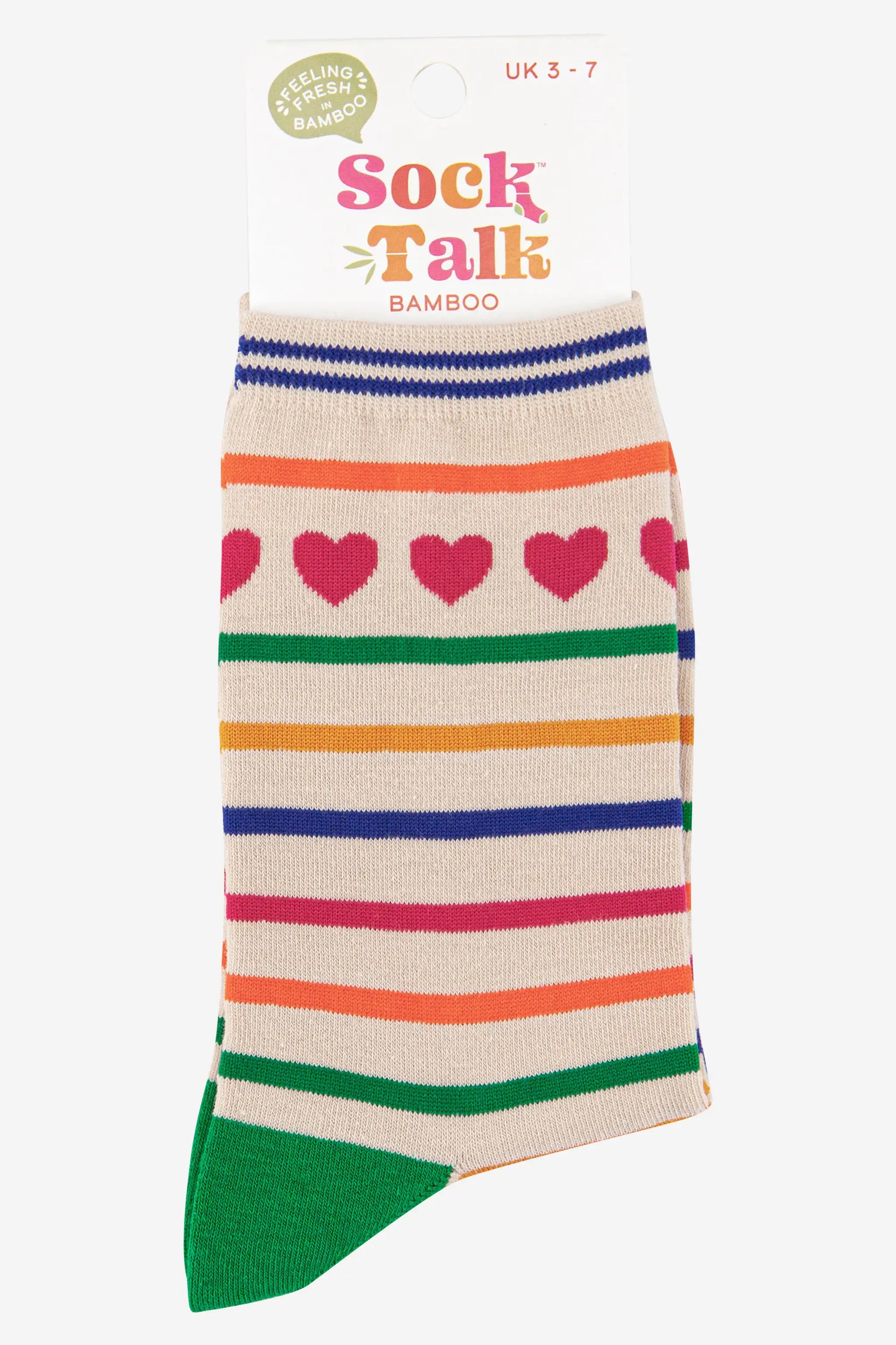 Women's Bamboo Socks, Multi-colour Stripe