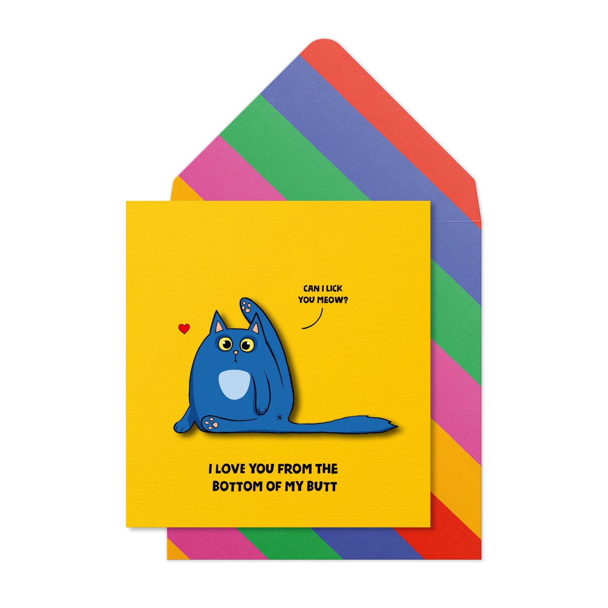 I Love You From The Cat, Funny Greeting Card