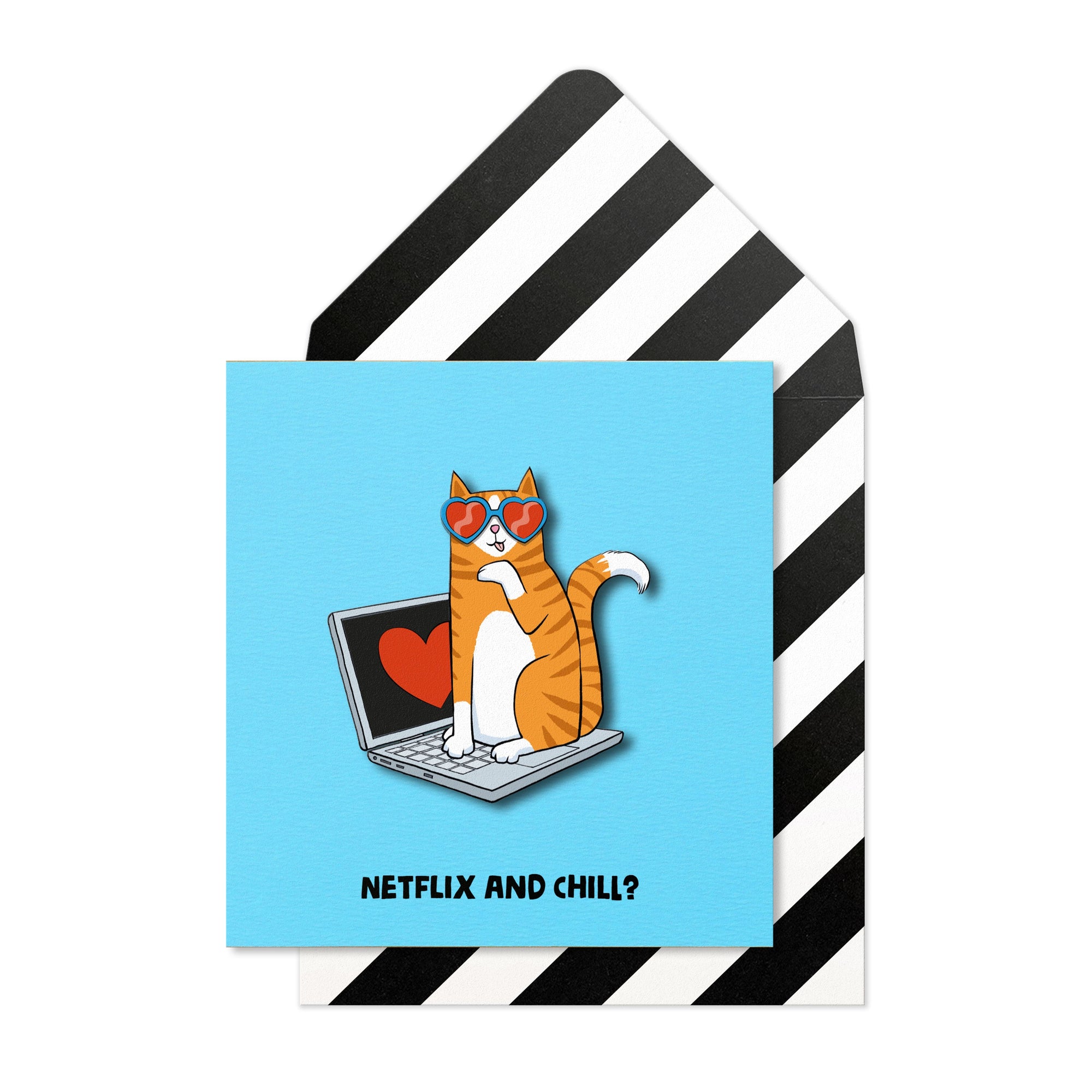Netflix & Chill Funny Cat Greeting Card