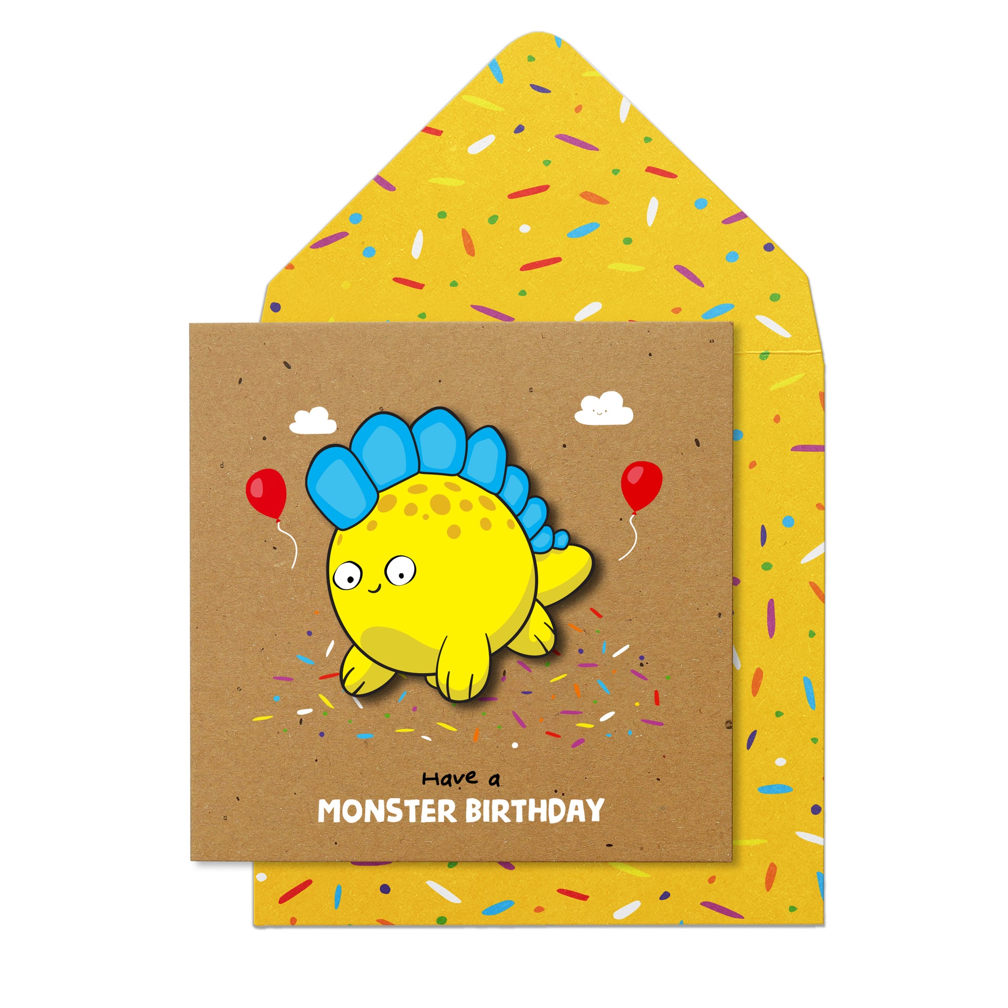 Have a Monster Birthday Yellow Dinosaur