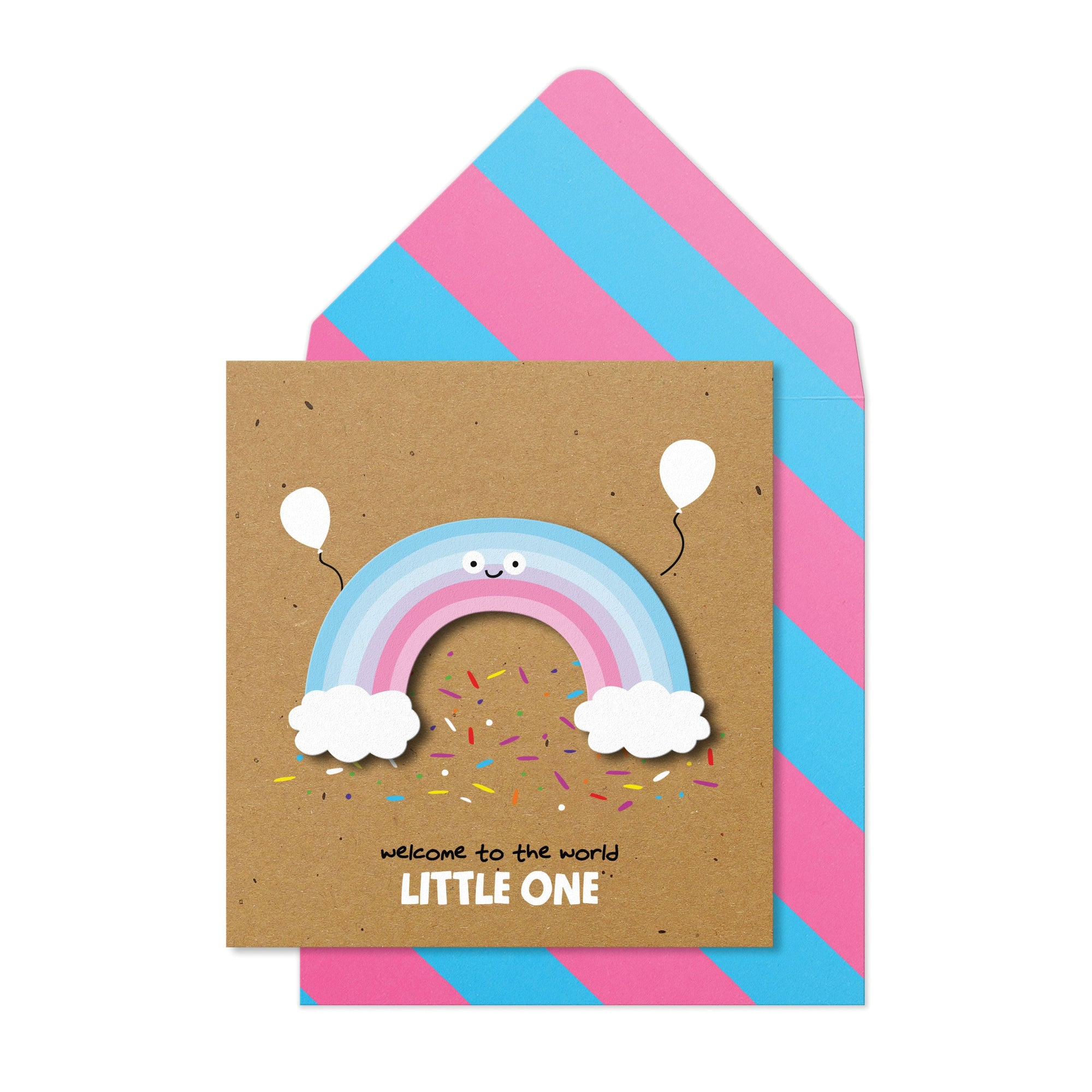 Welcome To The World Little One Rainbow Greeting Card