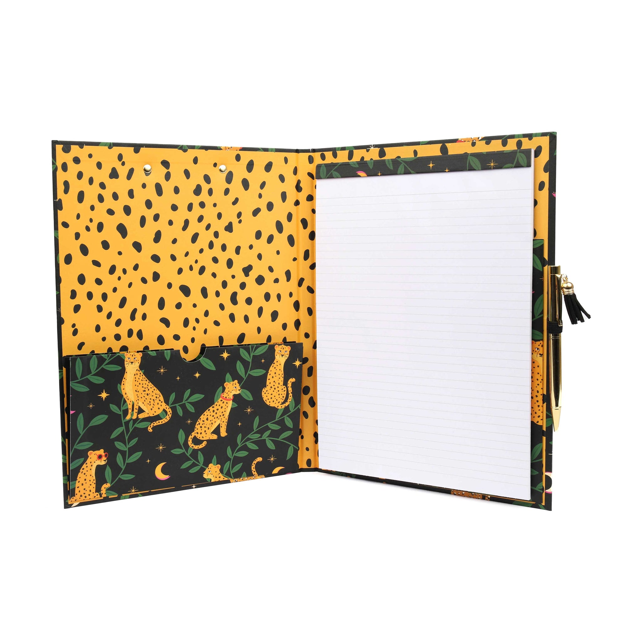 A4 Leopard Clipboard Padfolio