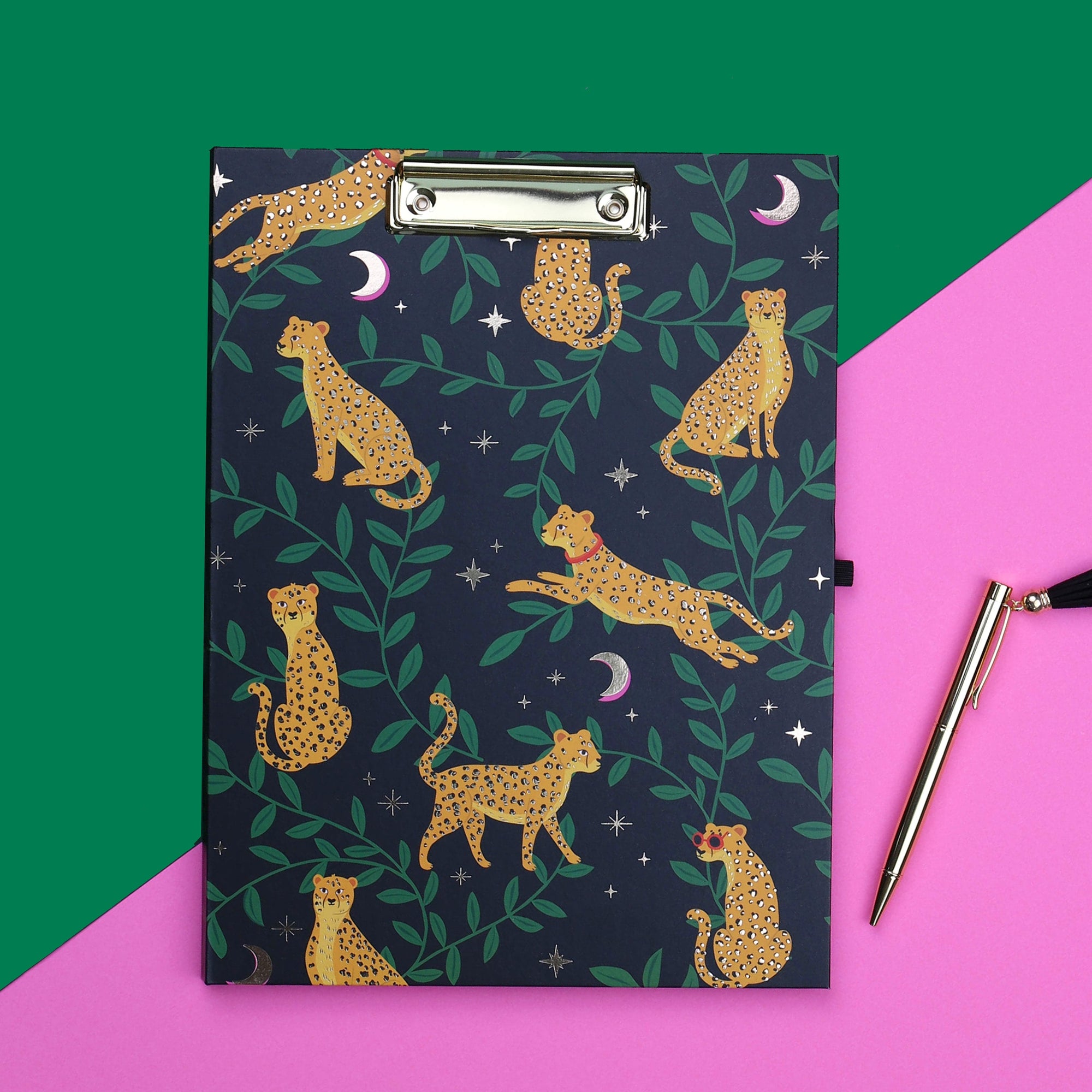 A4 Leopard Clipboard Padfolio