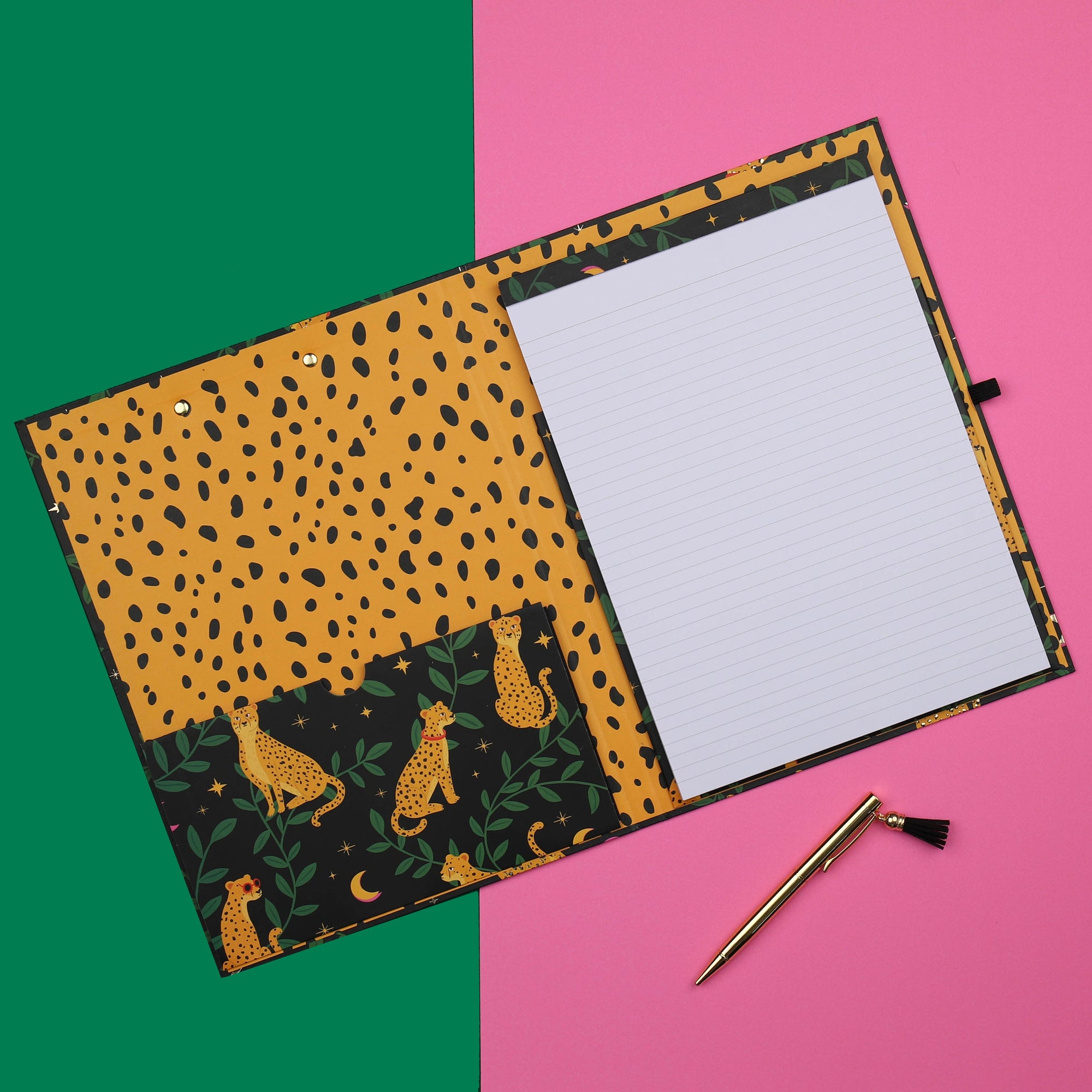 A4 Leopard Clipboard Padfolio