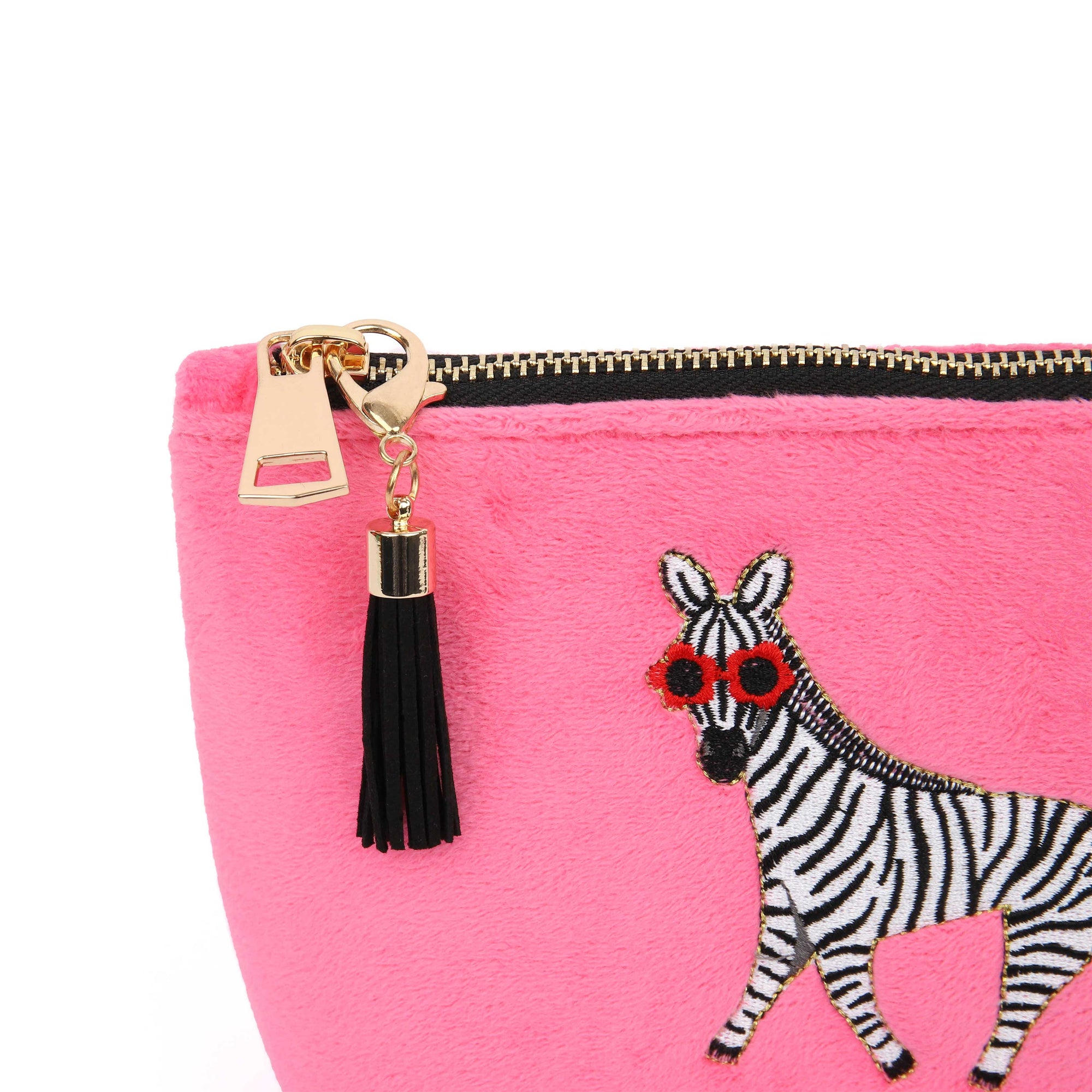 Zebra Velvet Makeup Bag