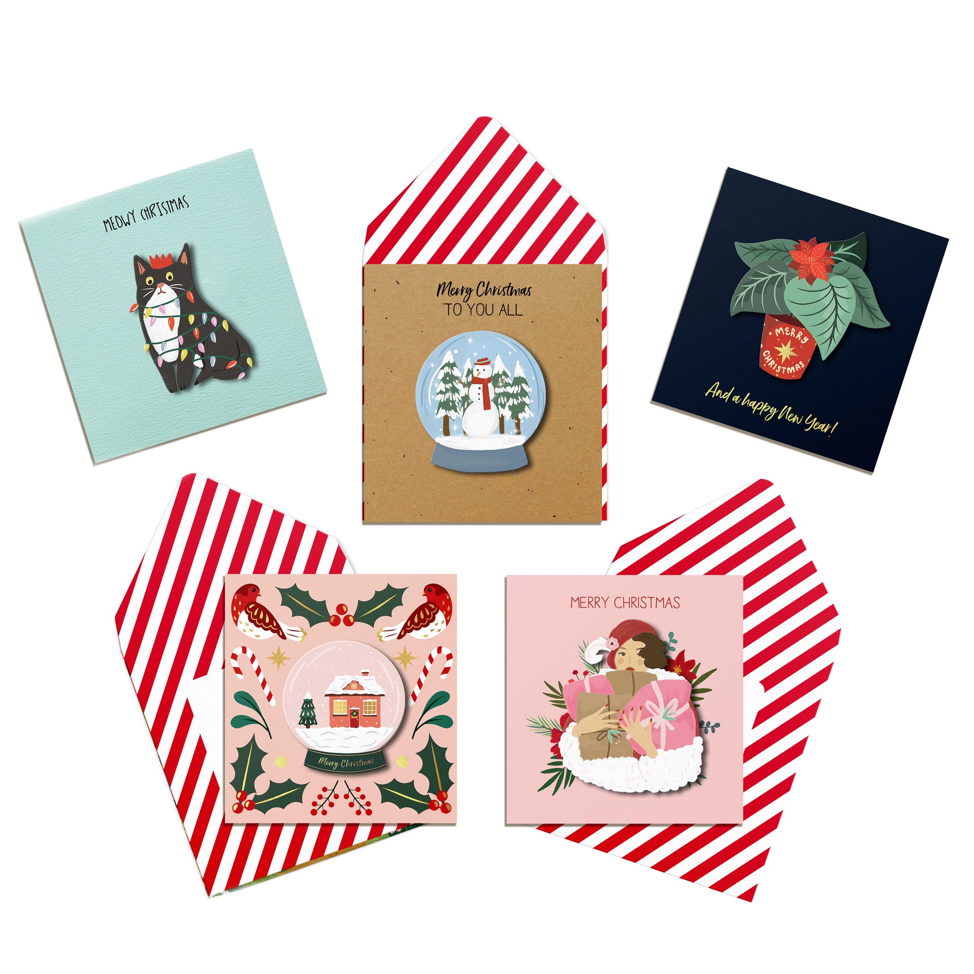 Winter Wonderland, Pack of 5 Handmade Christmas Cards