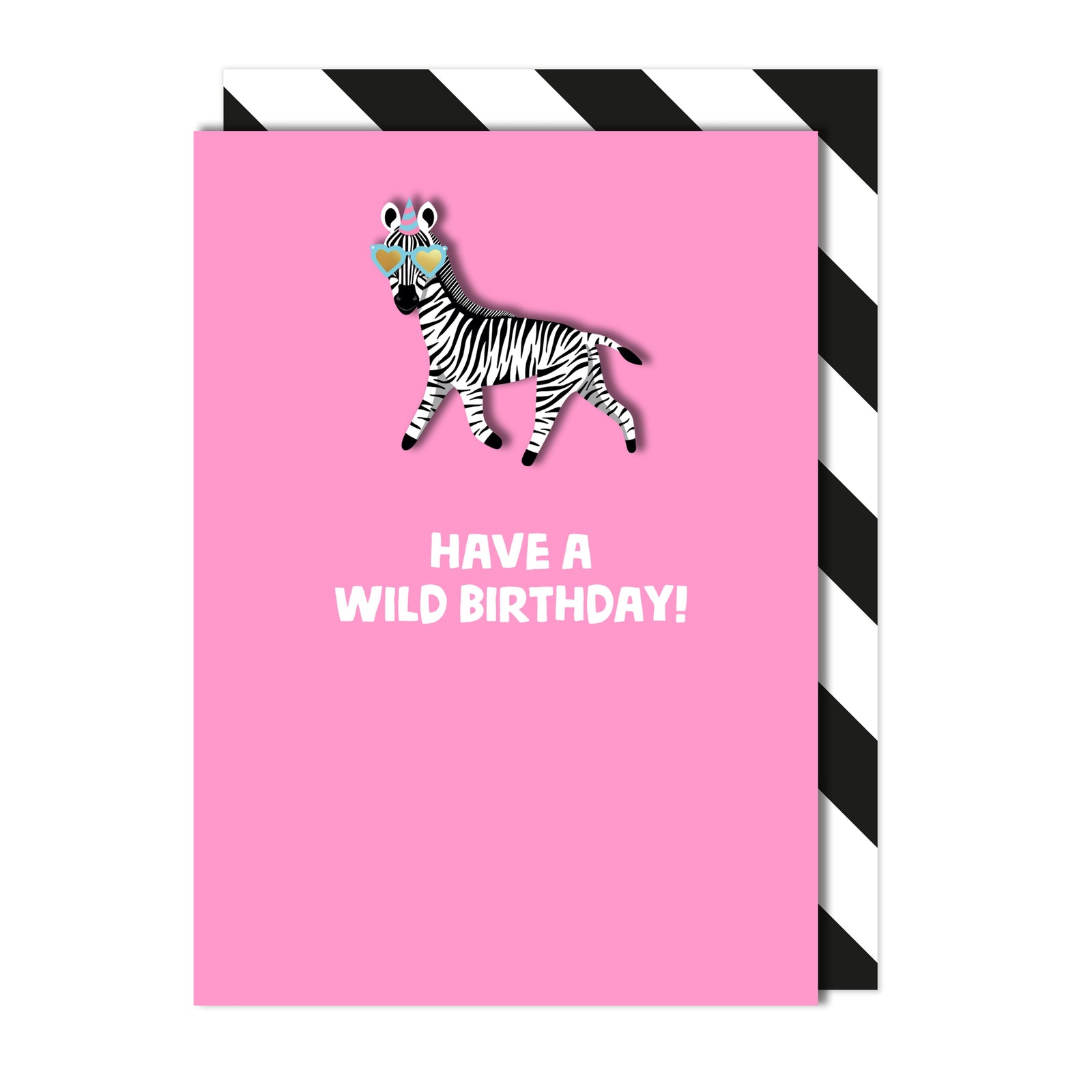 Birthday Have a Wild Birthday Zebra Greeting Card | Premium UK Handmade Card