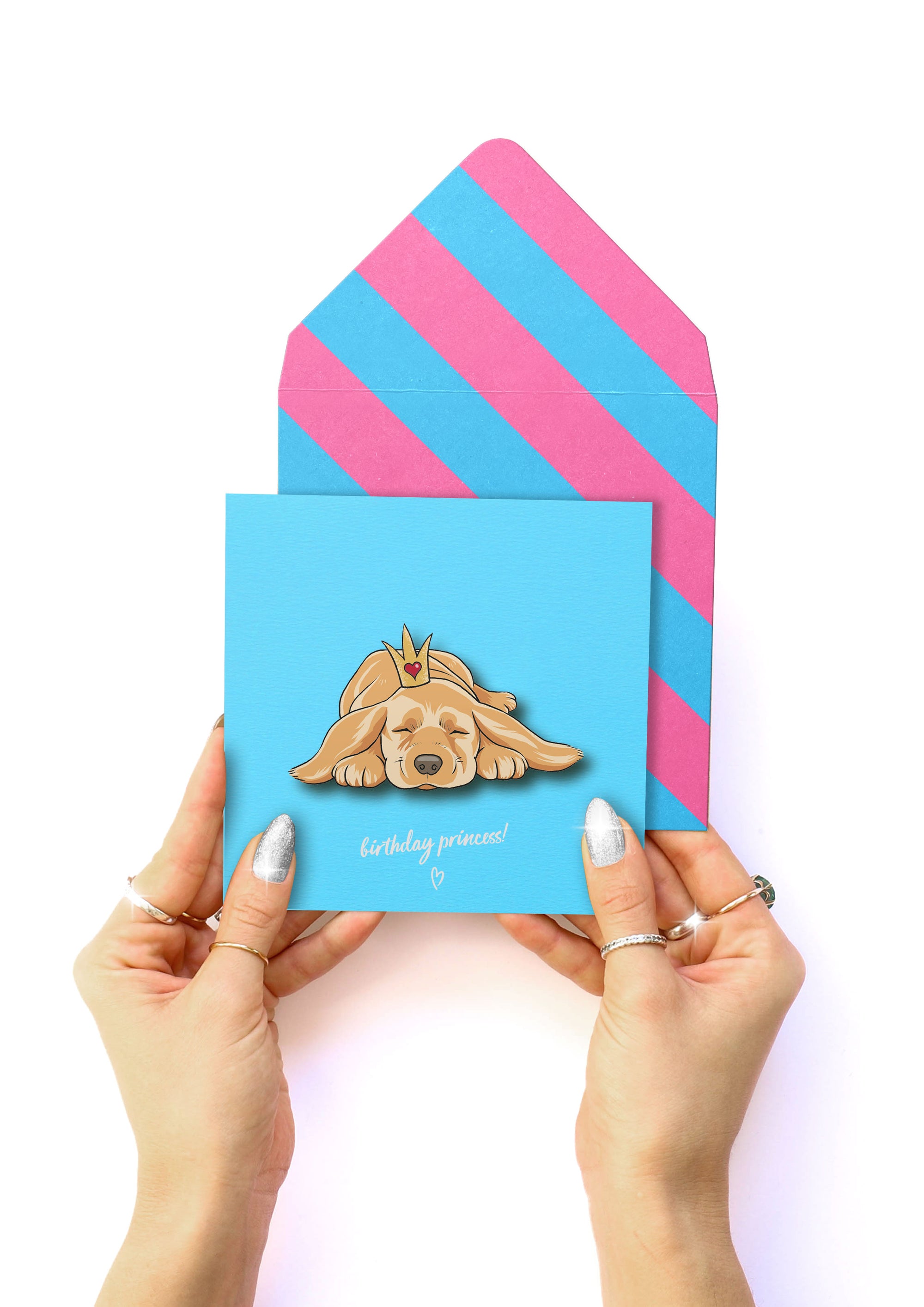 Birthday Cockapoo Princess, Handmade Greeting Card
