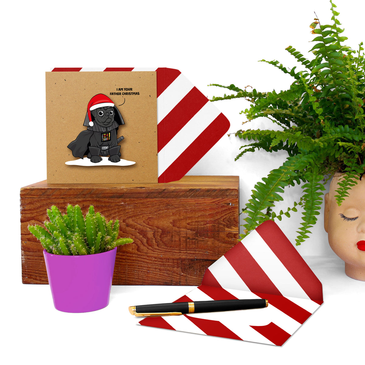 Funny, I am your Father Christmas Pug | Handmade Greeting Card