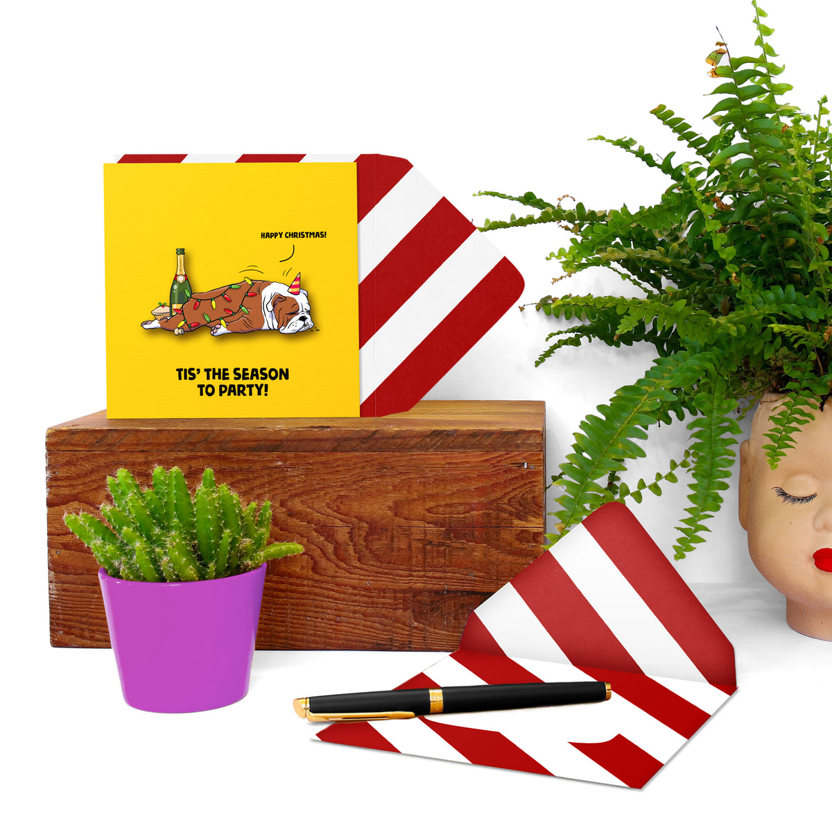 Tis' the season to party, Merry Christmas | Handmade Greeting Card