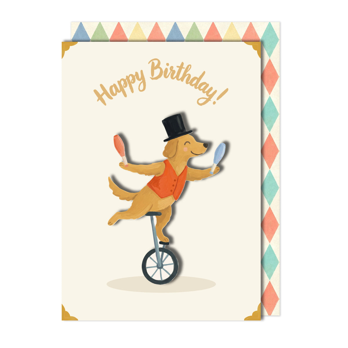 Birthday Juggling Dog Greeting Card | Premium UK Handmade Card