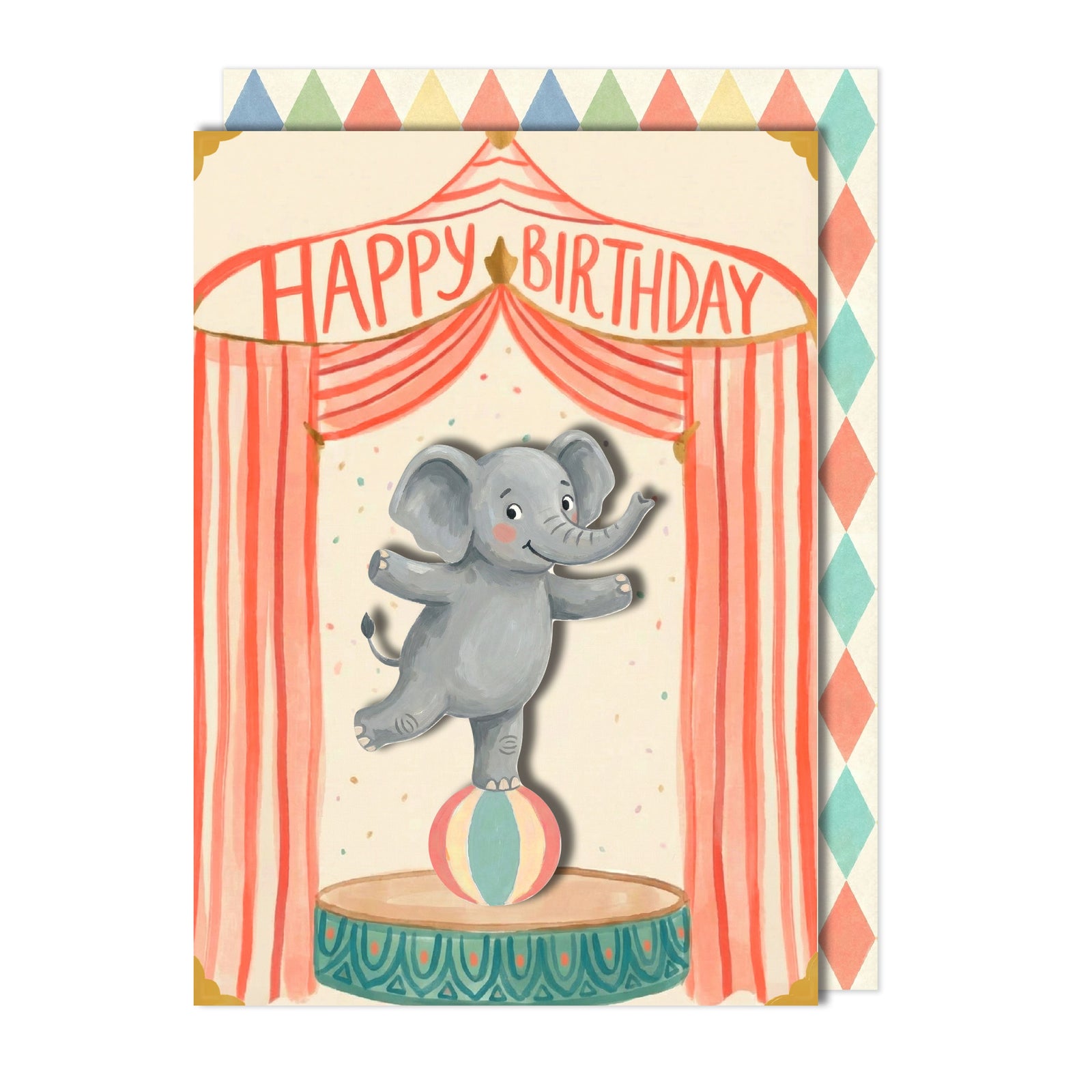 Birthday Elephant Greeting Card | Premium UK Handmade Card