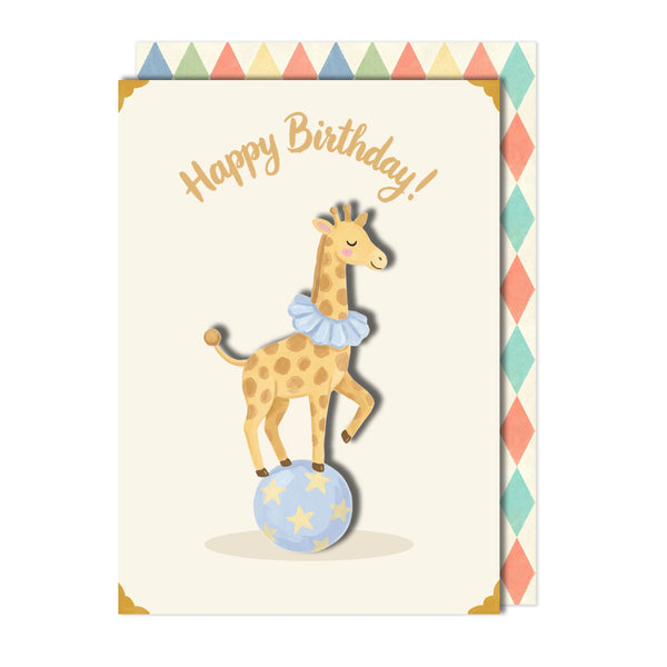 Birthday Giraffe Greeting Card | Premium UK Handmade Card