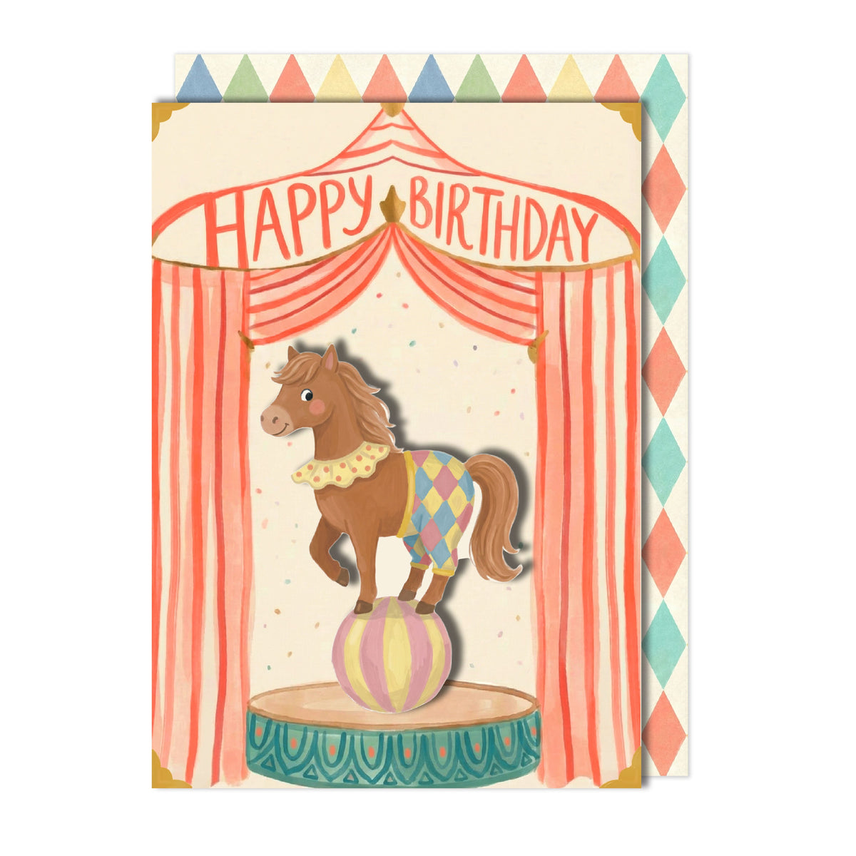 Birthday Circus Pony Greeting Card | Premium UK Handmade Card