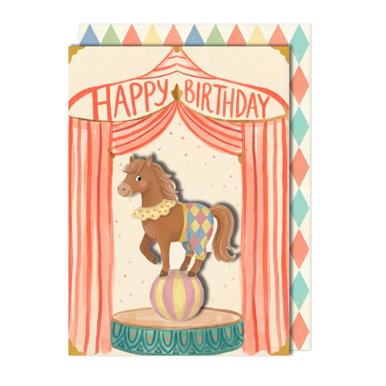 Birthday Circus Pony Greeting Card | Premium UK Handmade Card