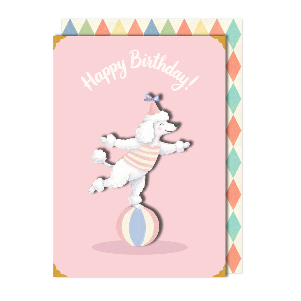 Birthday Circus Poodle Greeting Card | Premium UK Handmade Card