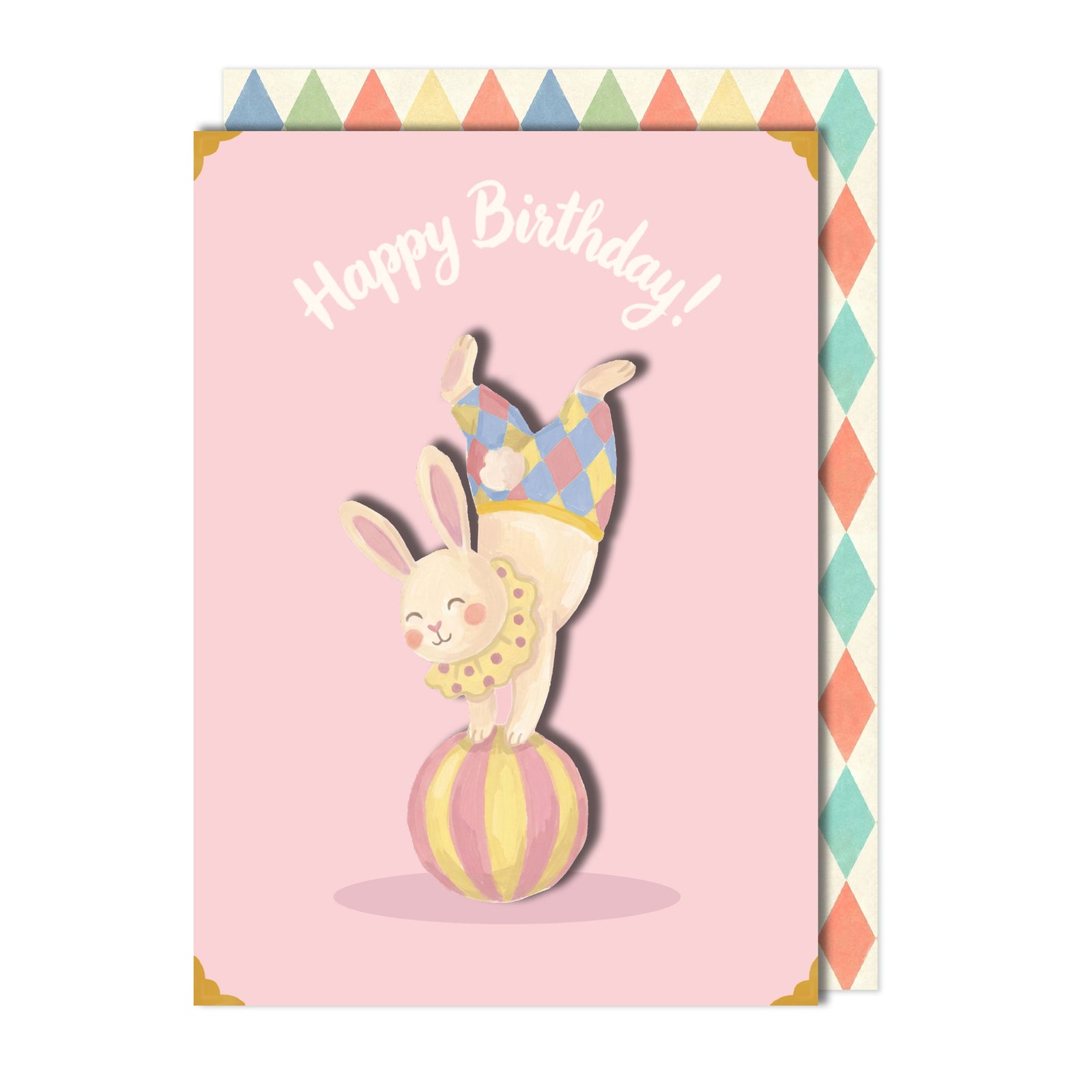 Birthday Circus Rabbit Greeting Card | Premium UK Handmade Card
