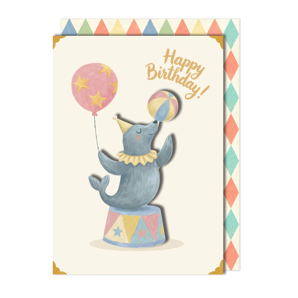 Birthday Seal Greeting Card | Premium UK Handmade Card