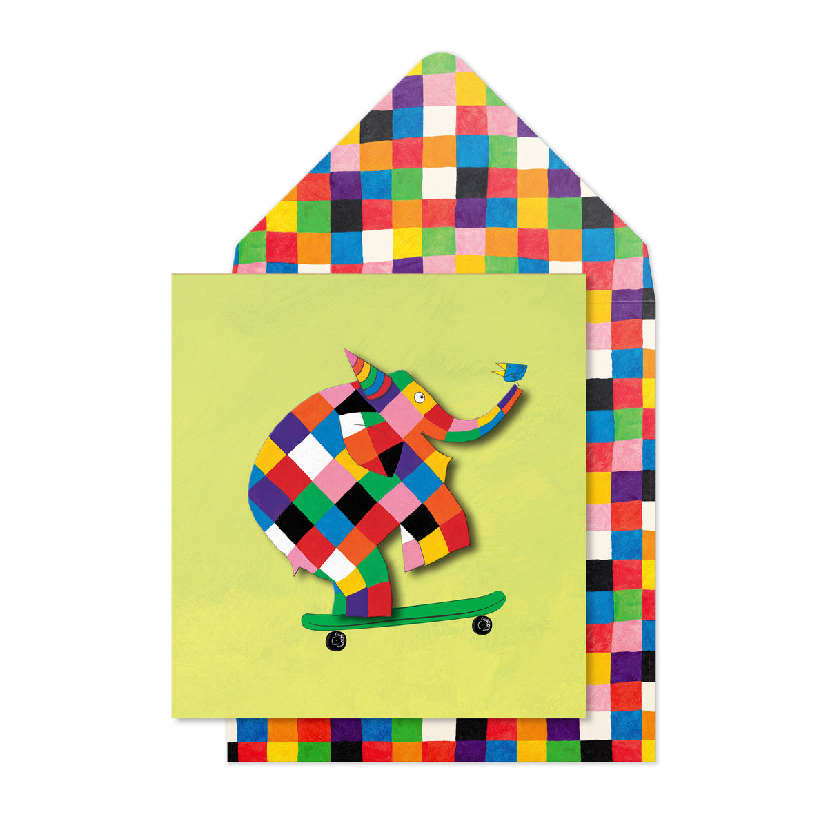 Skateboard Elmer | Handmade Greeting Card