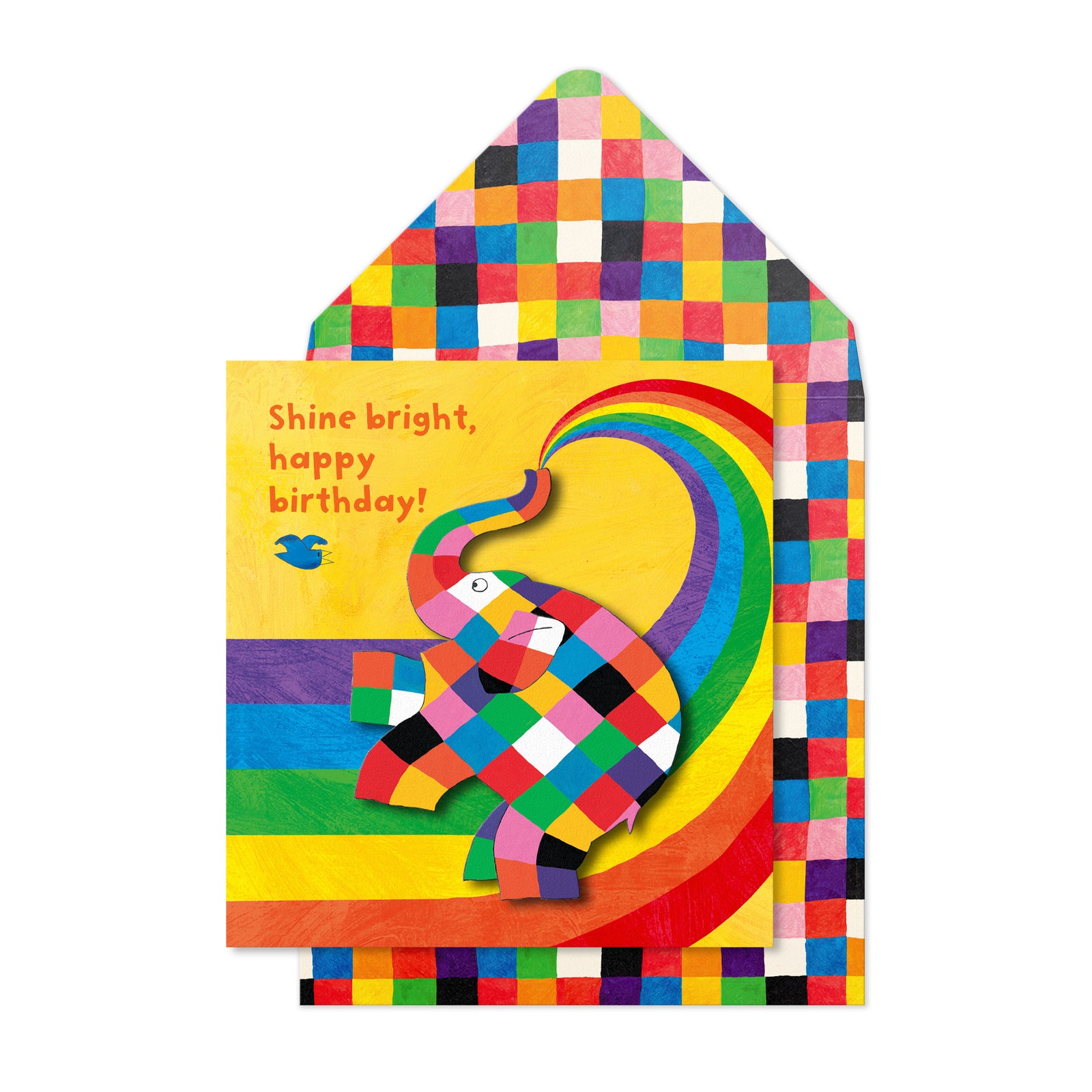 Shine Bright Elmer Happy Birthday Handmade Greeting Card