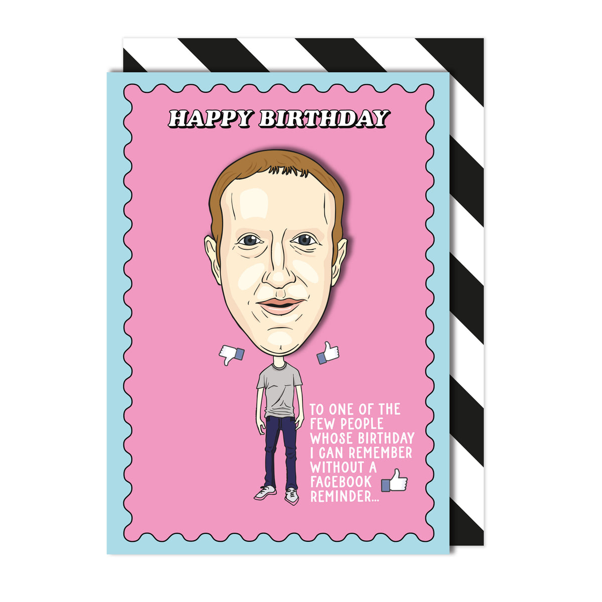 Mark Zuckerberg Facebook Birthday Reminder Card | Handmade Greeting Card