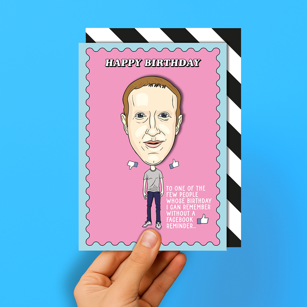 Mark Zuckerberg Facebook Birthday Reminder Card