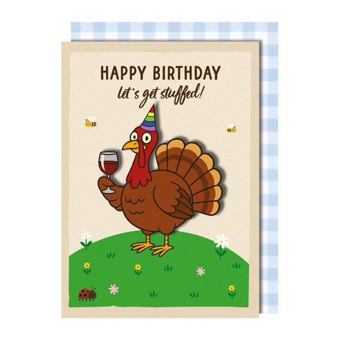 Handmade Funny Turkey Birthday Card